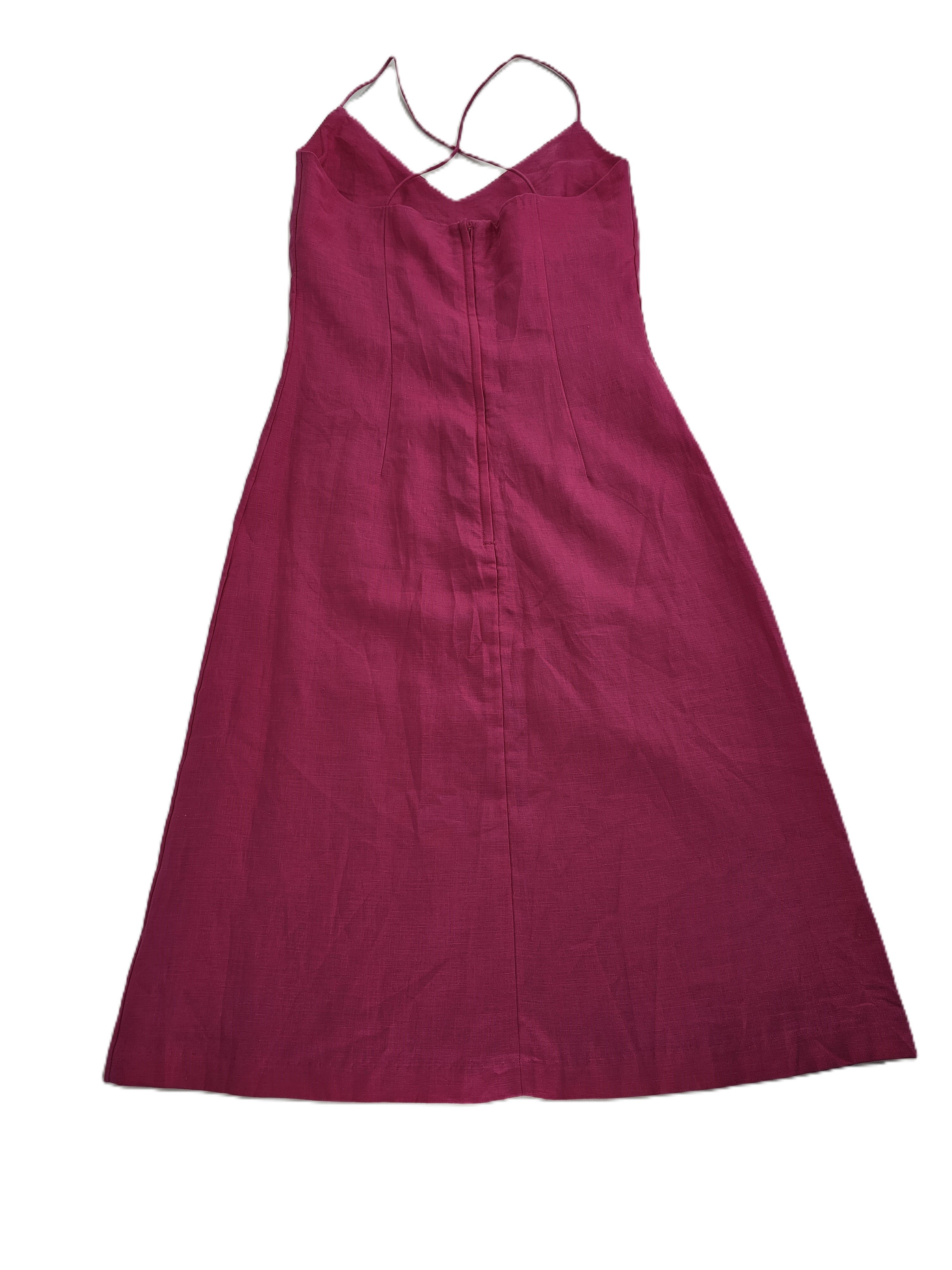 Fustan H&M Lino Fuchsia Neon S.Hand