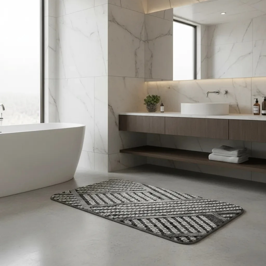 Rrugice Ngjyre Gri me Dizajn te Bardhe 50x80 Outlet Rug