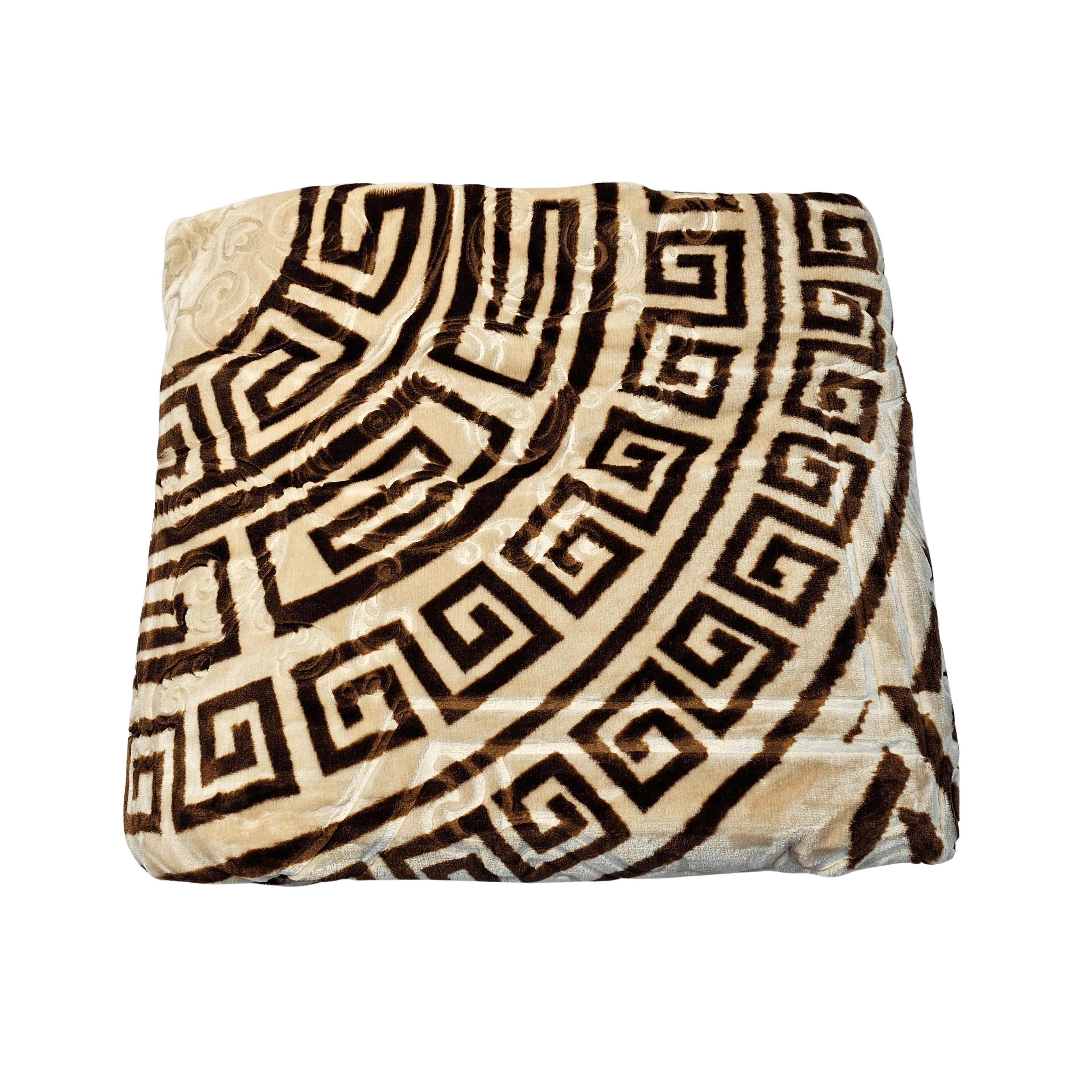 Batanije e Bute Dyfletesh Ngjyre Bezhe me Dizajn Kaf Dopio 220x240cm 4.5kg Outlet Blanket