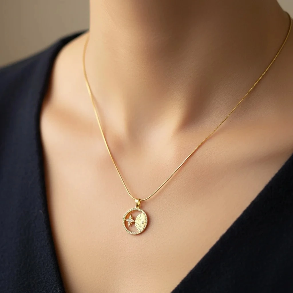 Varese Femrash Çeliku Stainless Steel Ngjyre Gold Women Necklace