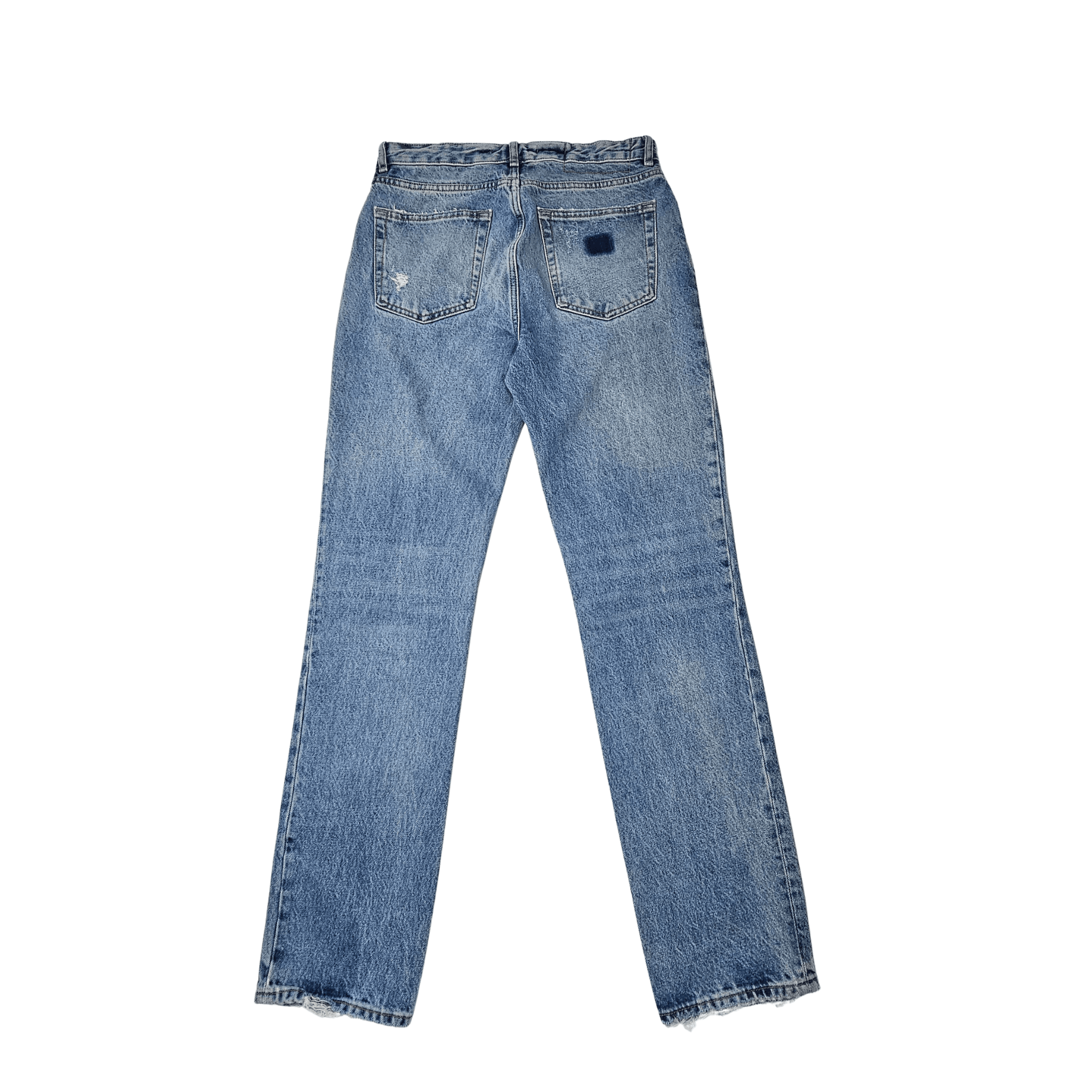 Pantallona Xhins Meshkujsh Zara Ngjyre Blu me Detaje te Grisurash S.Hand Jeans