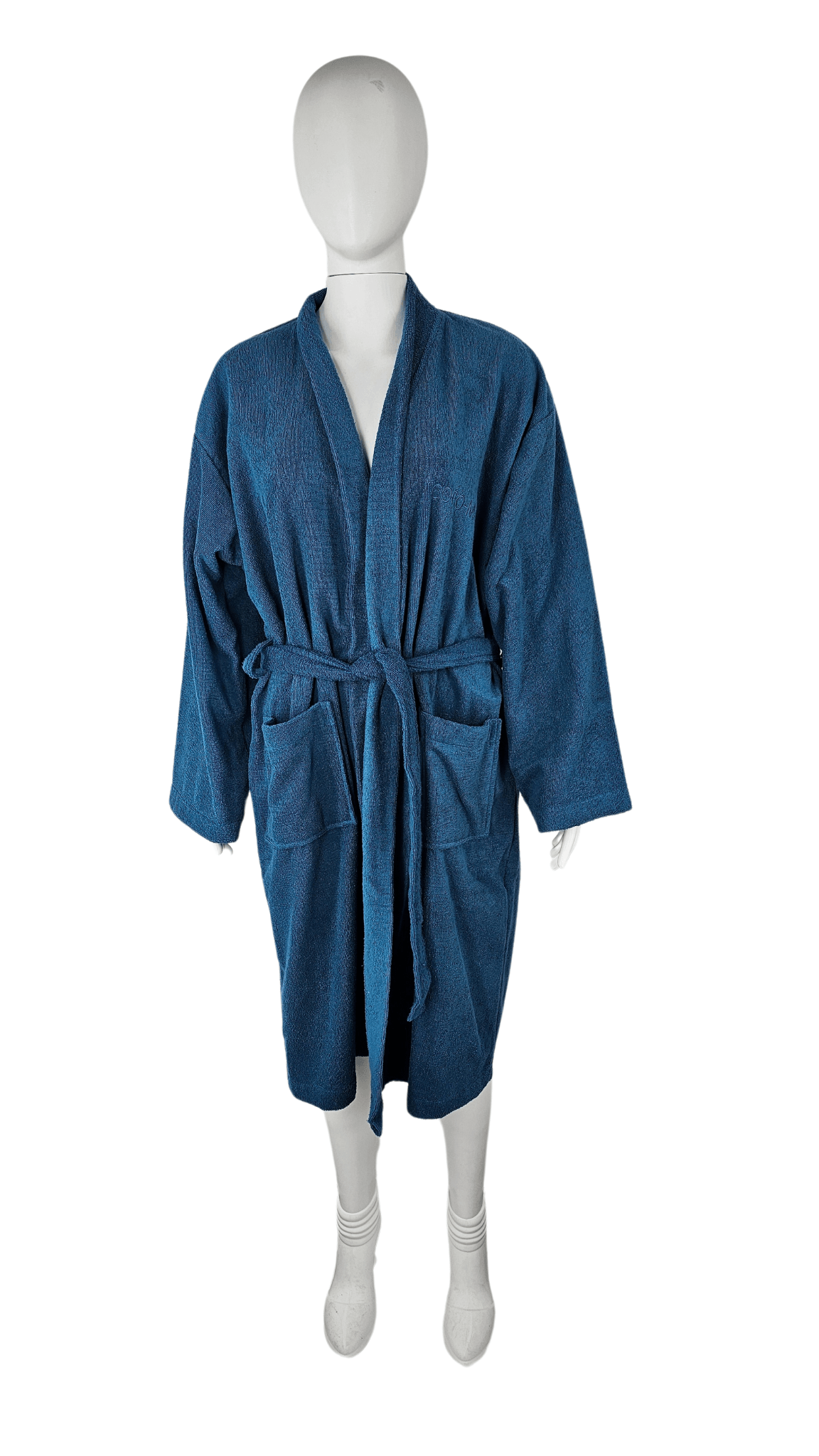 Robdishan 100 % Pambuk Outlet Bathrobe - Blu