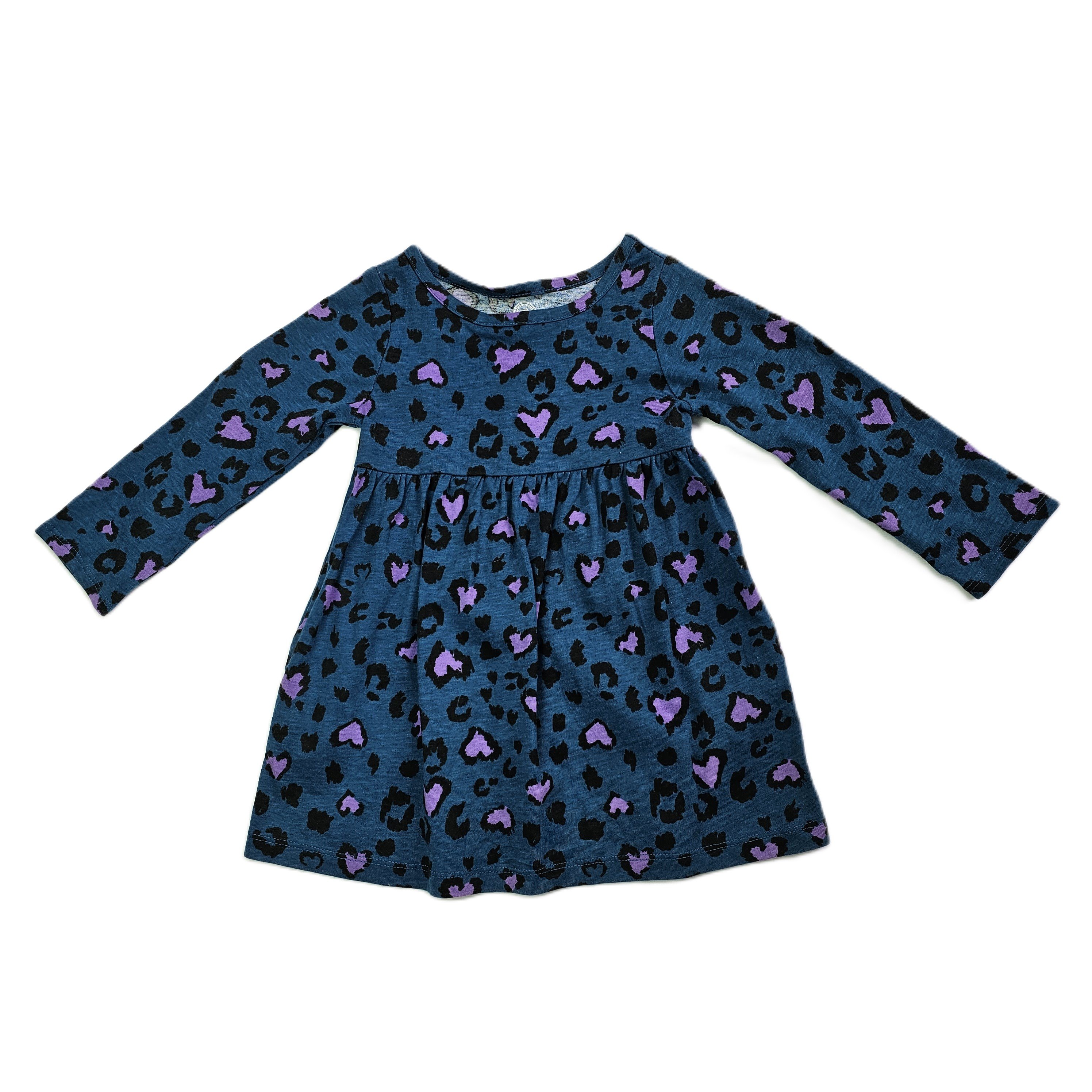 Fustan Femijesh Ngjyre Blu e Erret me Dizajn Lejla dhe te Zi S.Hand/Dress