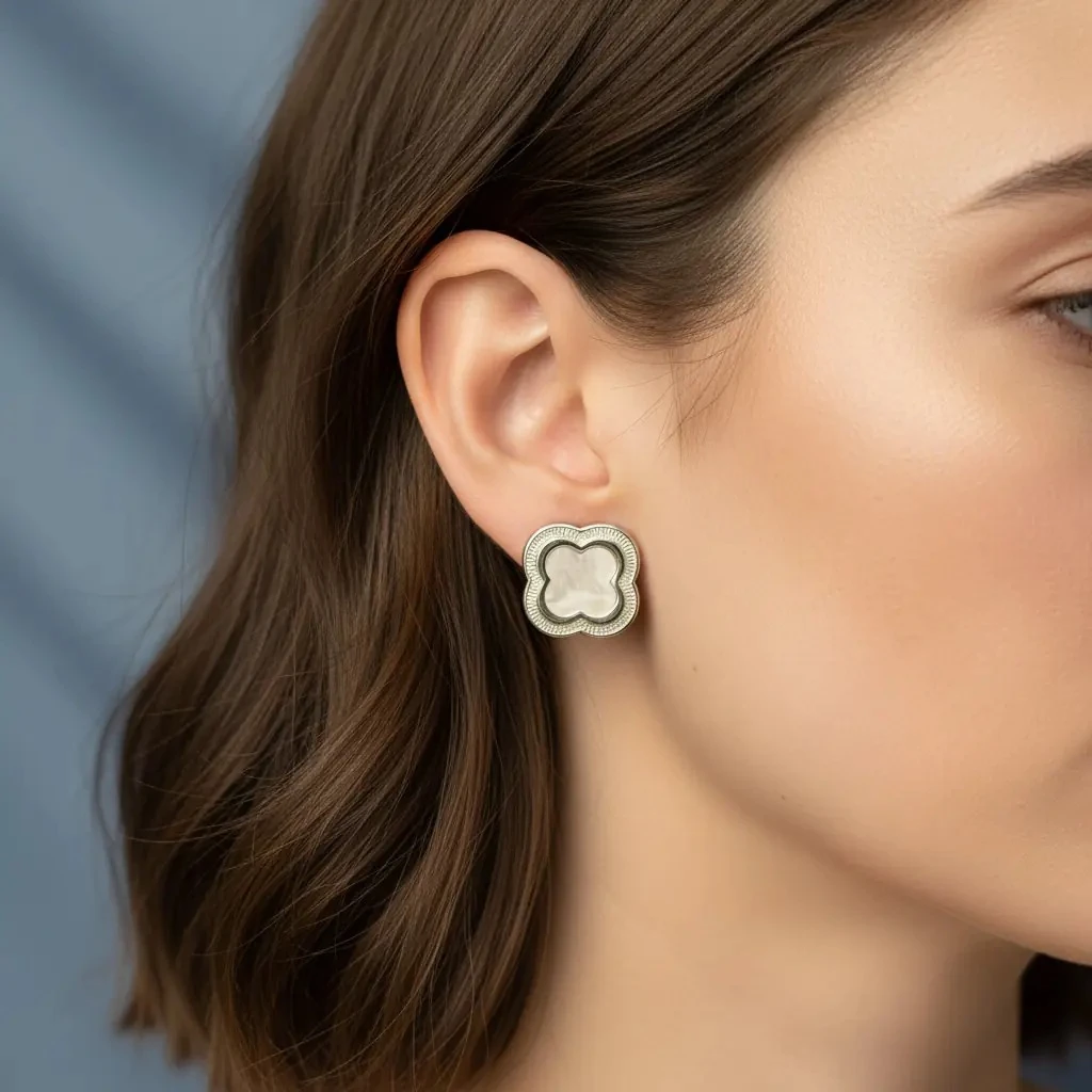 Vathe Femrash Çeliku M13 Stainless Steel Ngjyre Silver Women Earrings