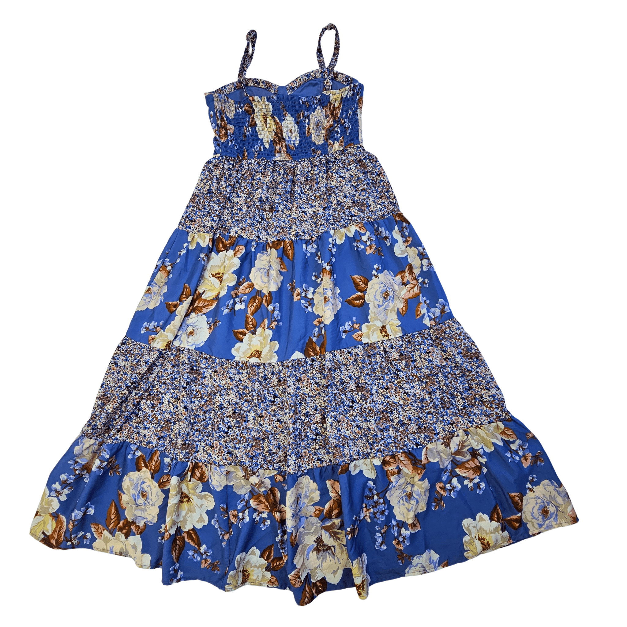 Fustan femrash Ngjyre Blu me Dizajn Kaf dhe Bezhe S.Hand/Dress