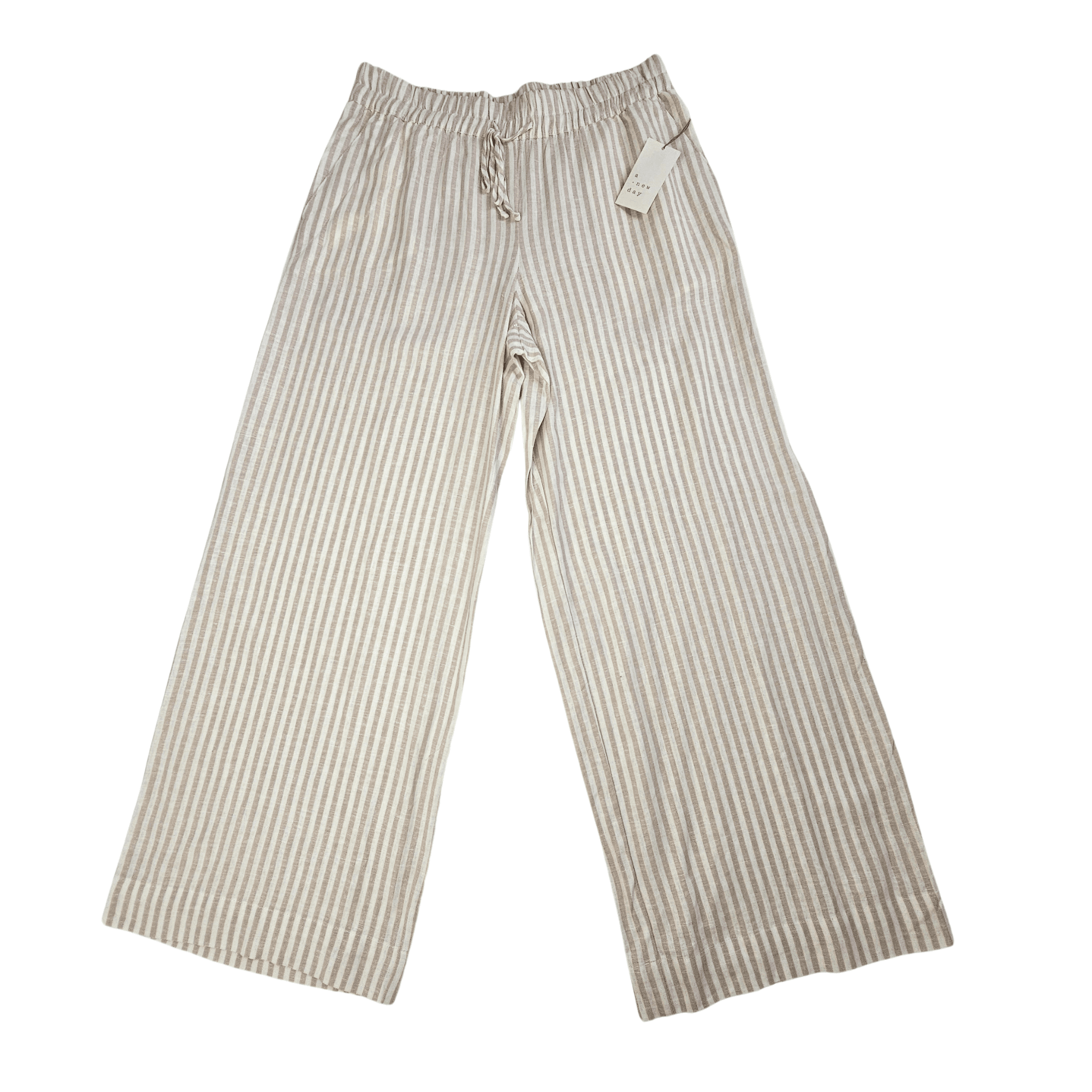 Pantallona Verore Femrash A New Day Ngjyre Bezhe e Hapur me Vija te Bardha Outlet/Summer Pants