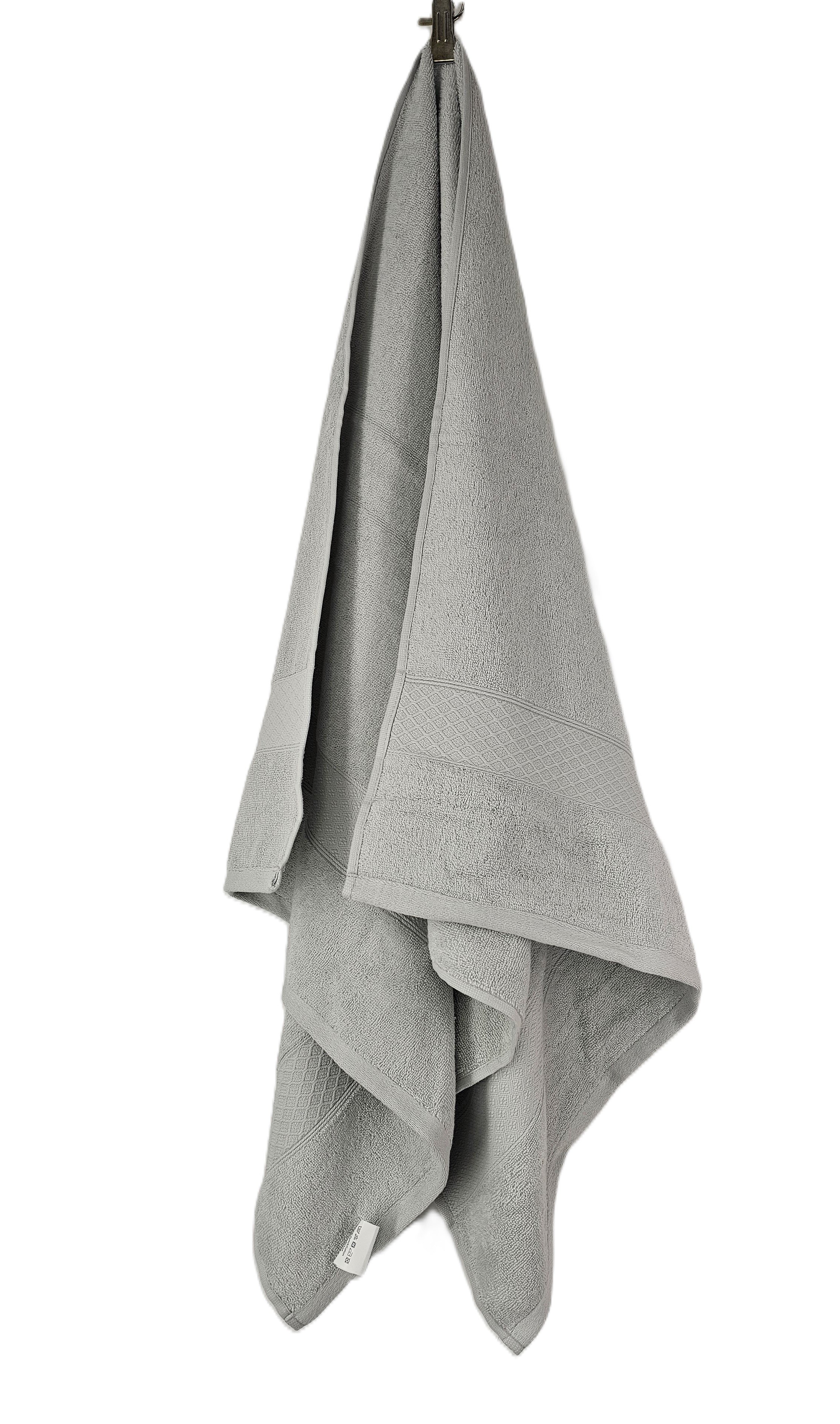 Peshqir Banje Trupi  Gri e Hapur Dizajn Me Fashe 1 Cope 70x140 cm 425 gr