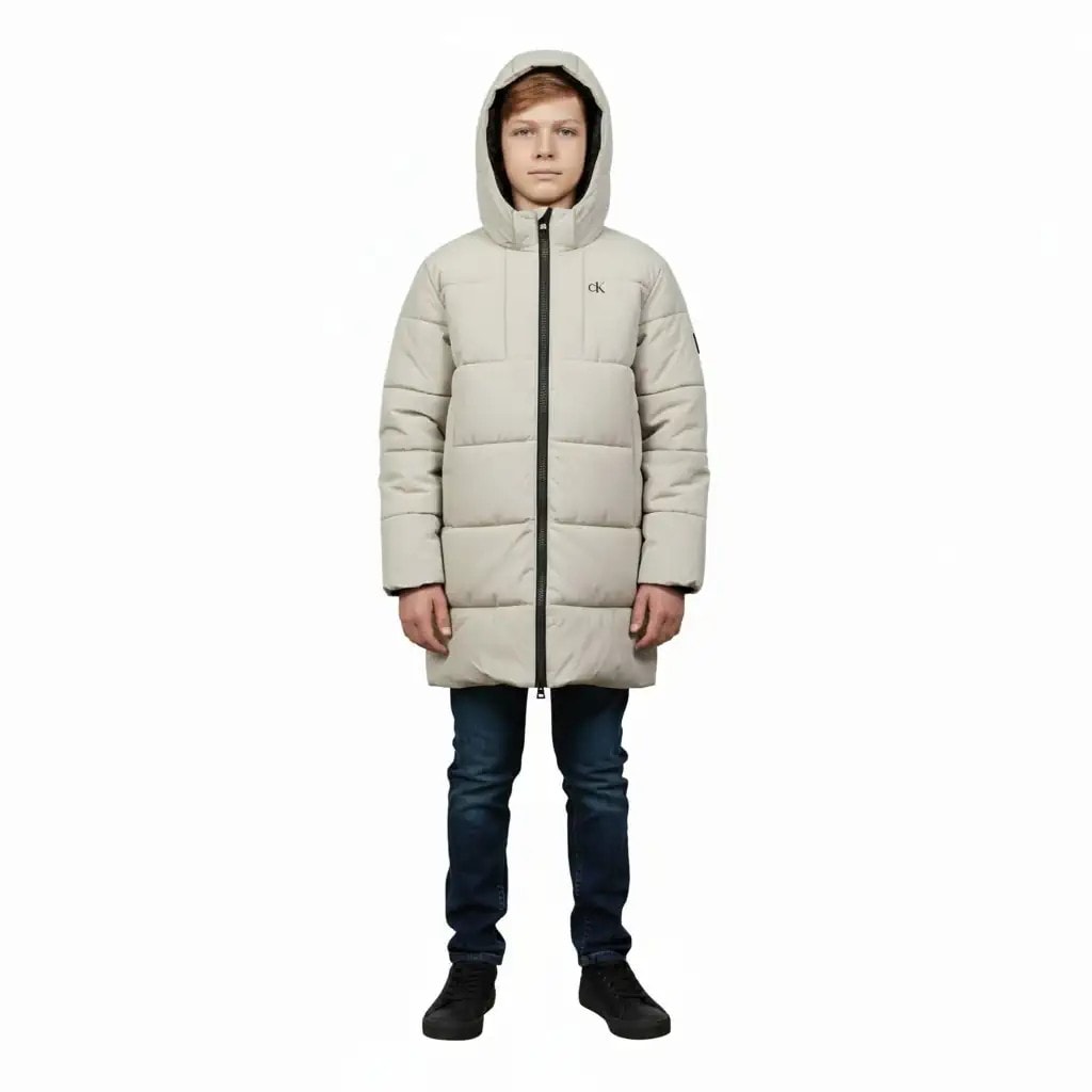 Xhup Femijesh Calvin Klein Ngjyre Bezhe S.Hand Childrens Coat