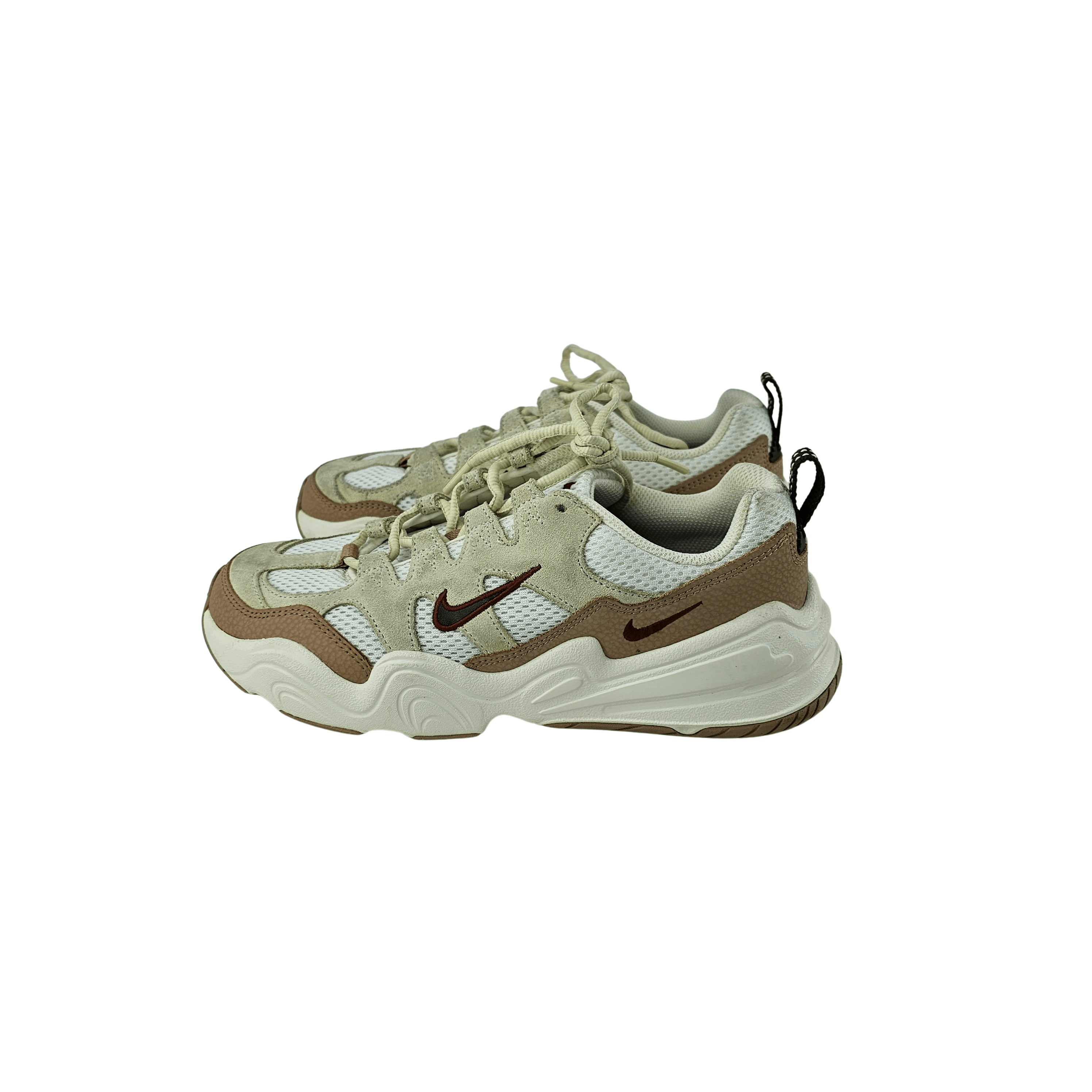 Atlete Femrash Ngjyre Bezhe e Hapur me Dizajn te Bardhe dhe Vishnje S.Hand Womens Shoes