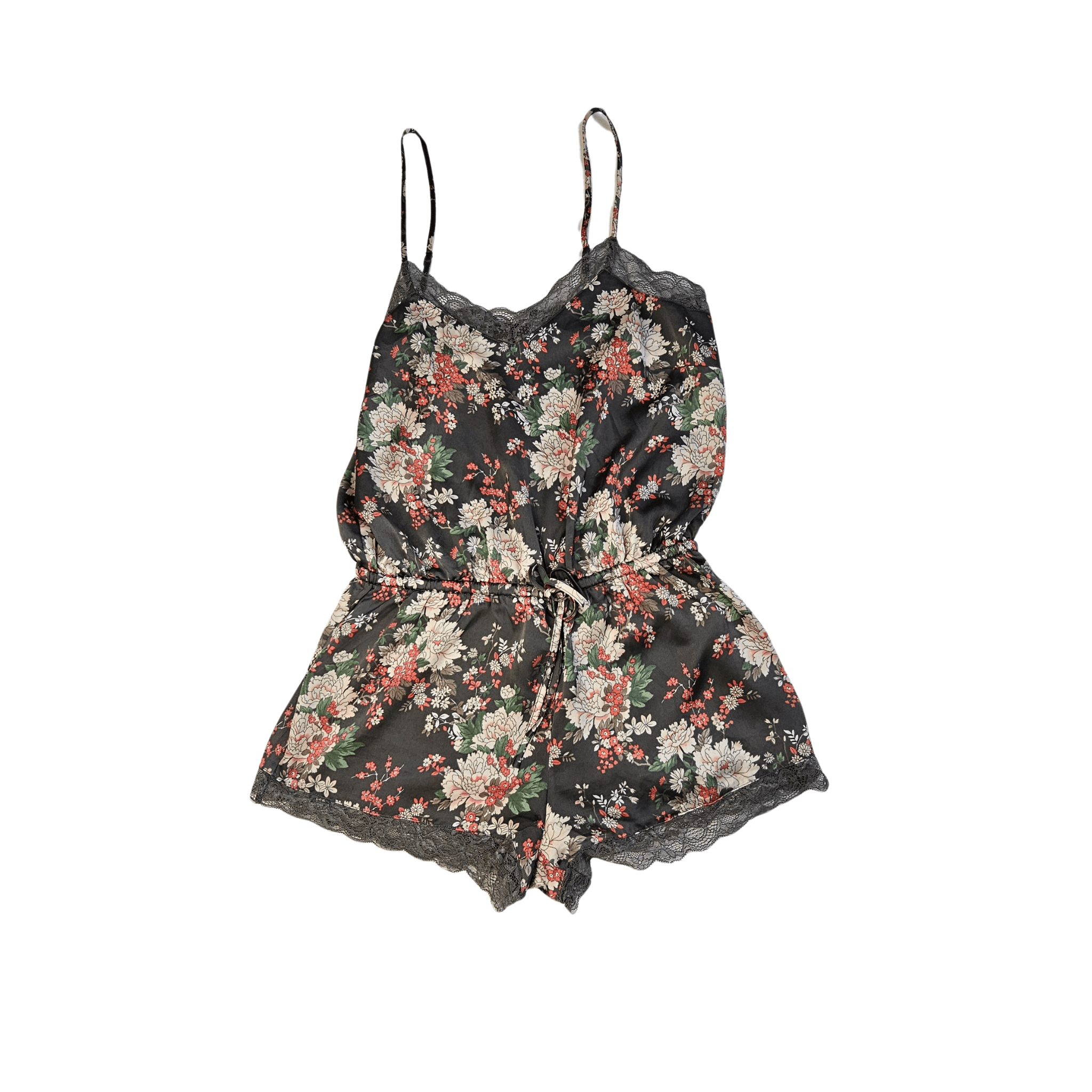 Veshje Gjumi Jumpsuit Ngjyre Gri me Dizajn Lule S.Hand/Sleeping Clothes 