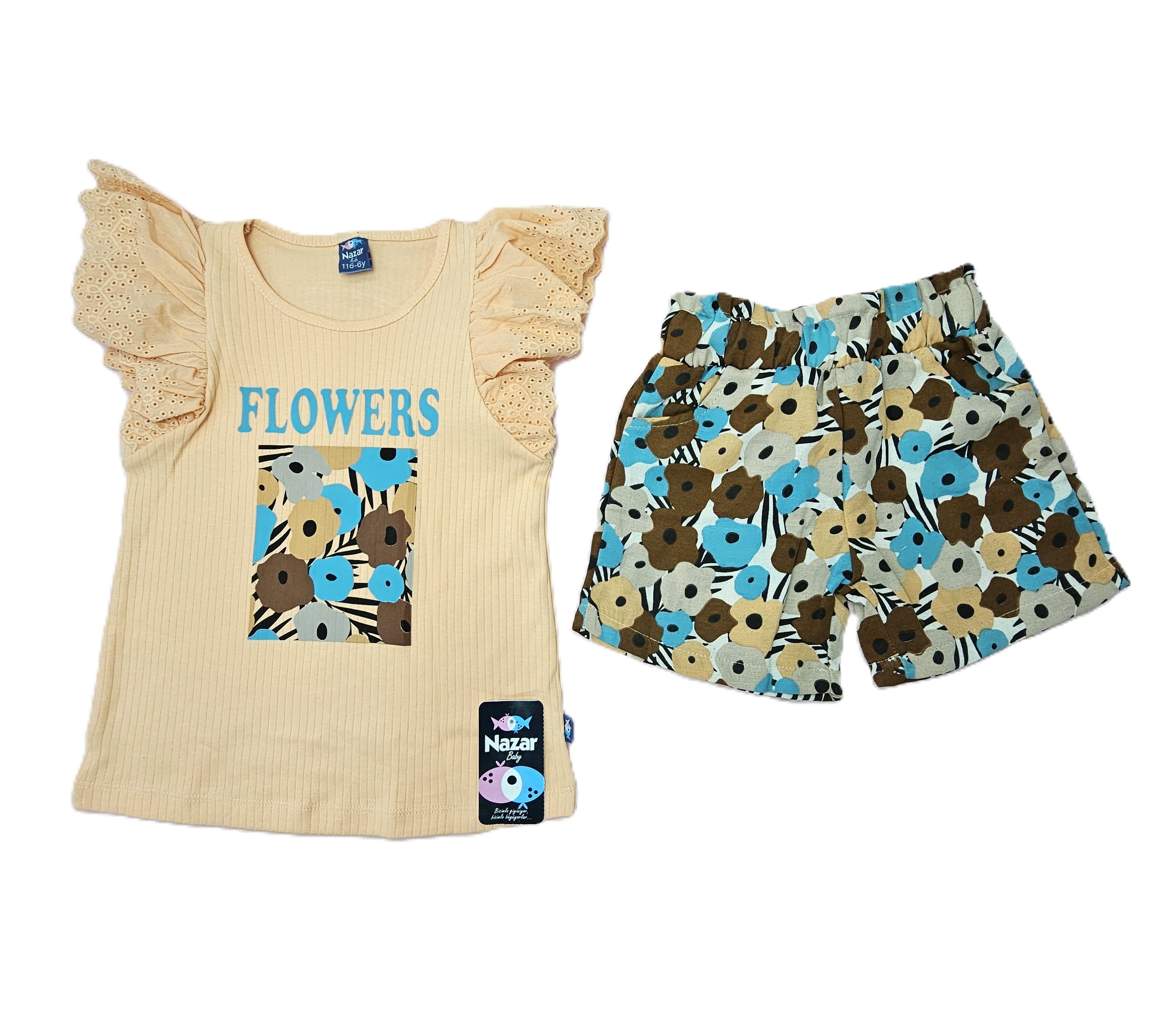 Nazar Kostum Femijesh me Dantelle tek Krahet