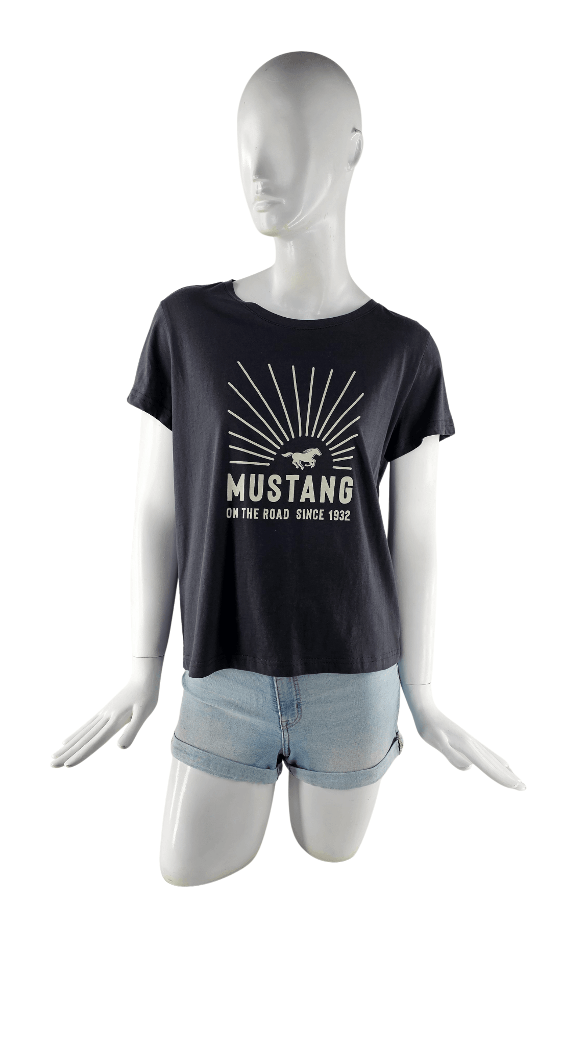 Bluze Femrash Mustang Ngjyre Gri e Erret Outlet T-Shirt