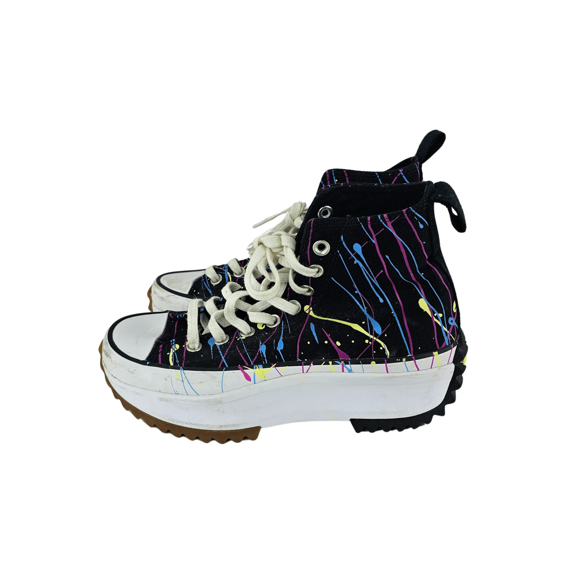 Atlete Femrash Converse All Star Ngjyre Bardhe e Zi me Dizajn Abstrakt S.Hand/Trainers