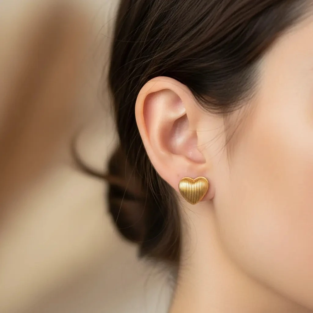 Vathe Femrash Çeliku M23 Stainless Steel Ngjyre Gold Women Earrings