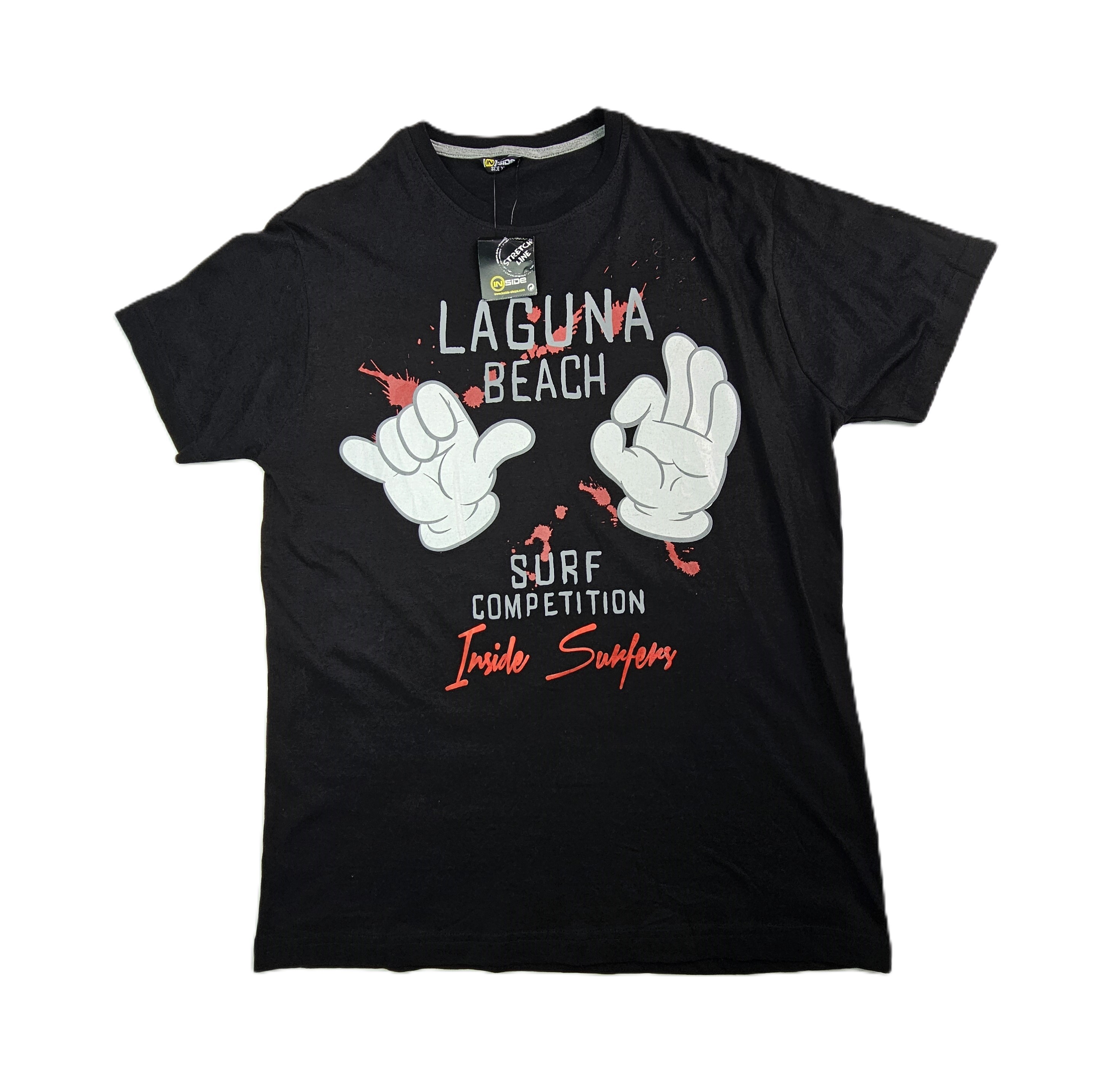 T-Shirt Meshkujsh Inside Ngjyre e Zeze me Dizajn me Duar Outlet/T-Shirt