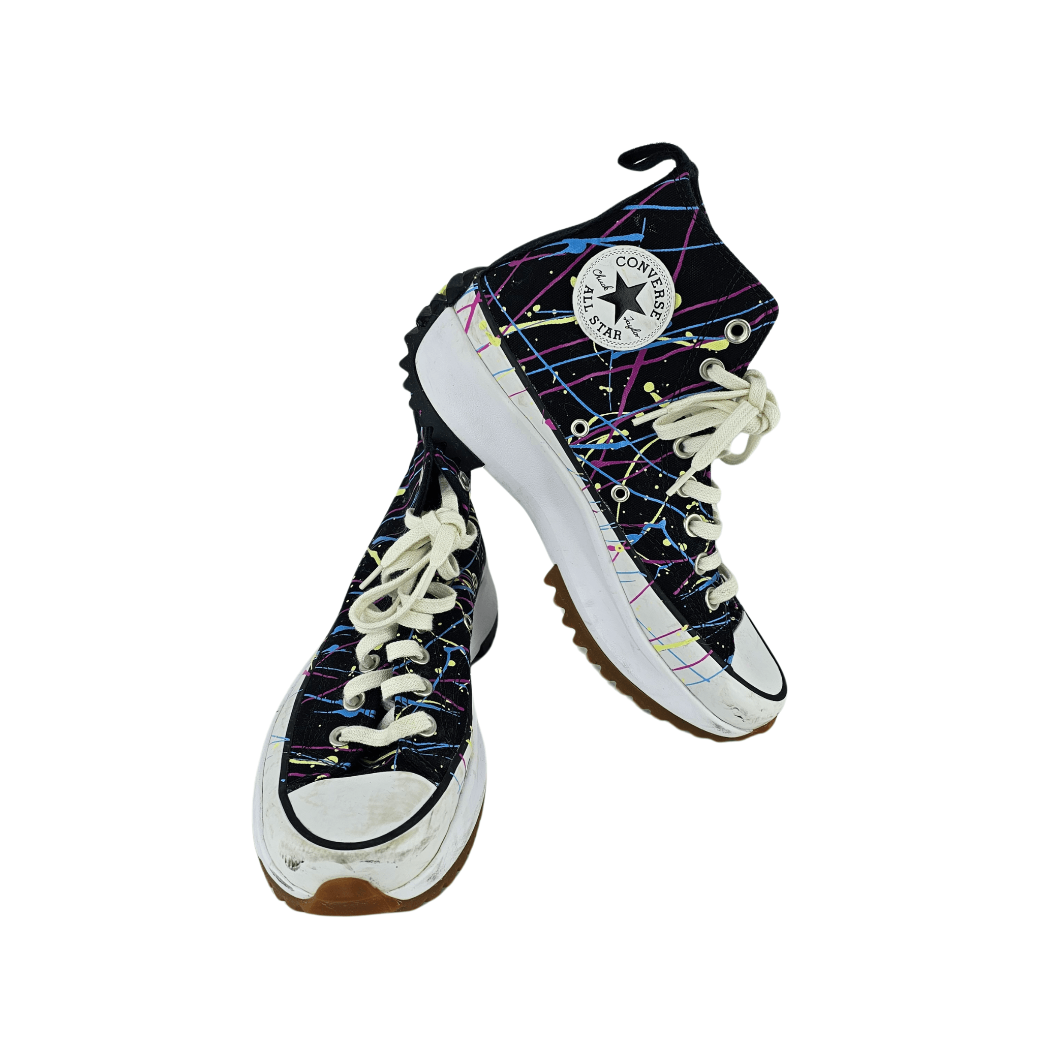 Atlete Femrash Converse All Star Ngjyre Bardhe e Zi me Dizajn Abstrakt S.Hand/Trainers