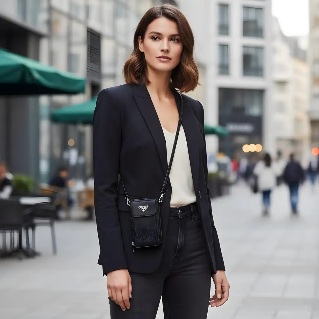 Portofol-Cante Femrash Lekure Prada Ngjyre i Zi S.Hand