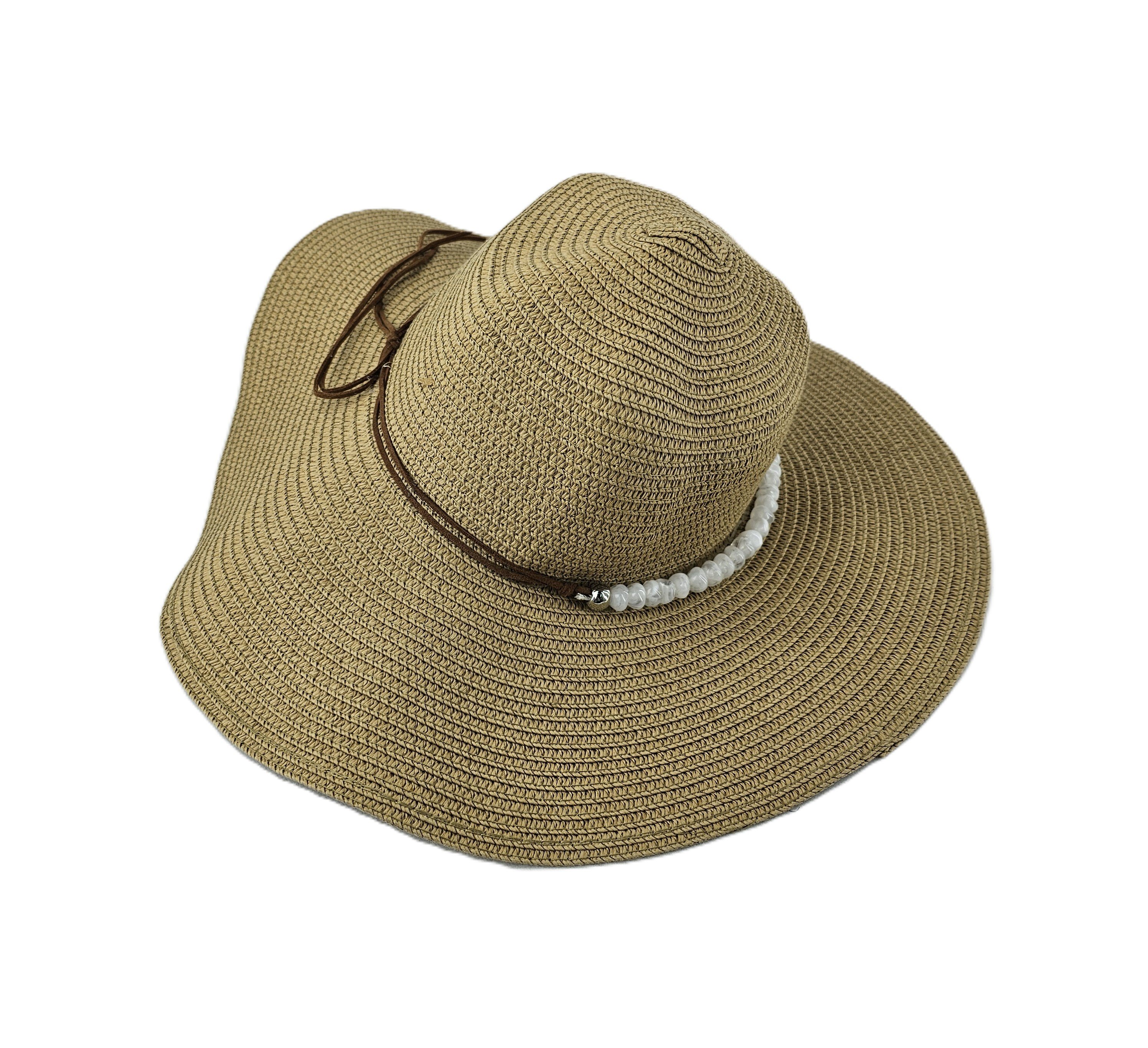 Kapele Plazhi Femrash Kashte me Dizajn Rruaze S.Hand/Beach Hat