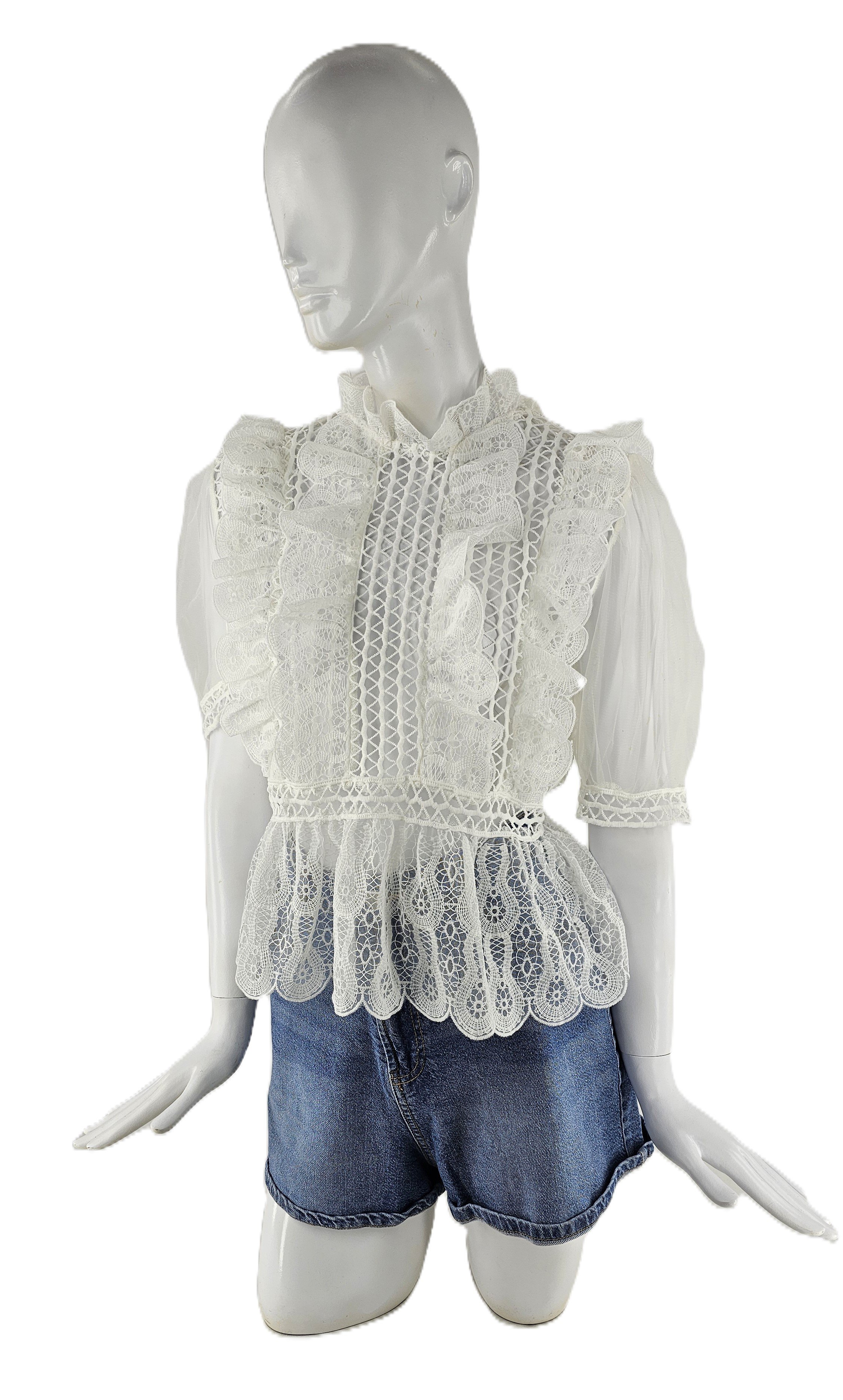 Kemishe Femrash Dantelle Ngjyre e Bardhe S.Hand/Shirt