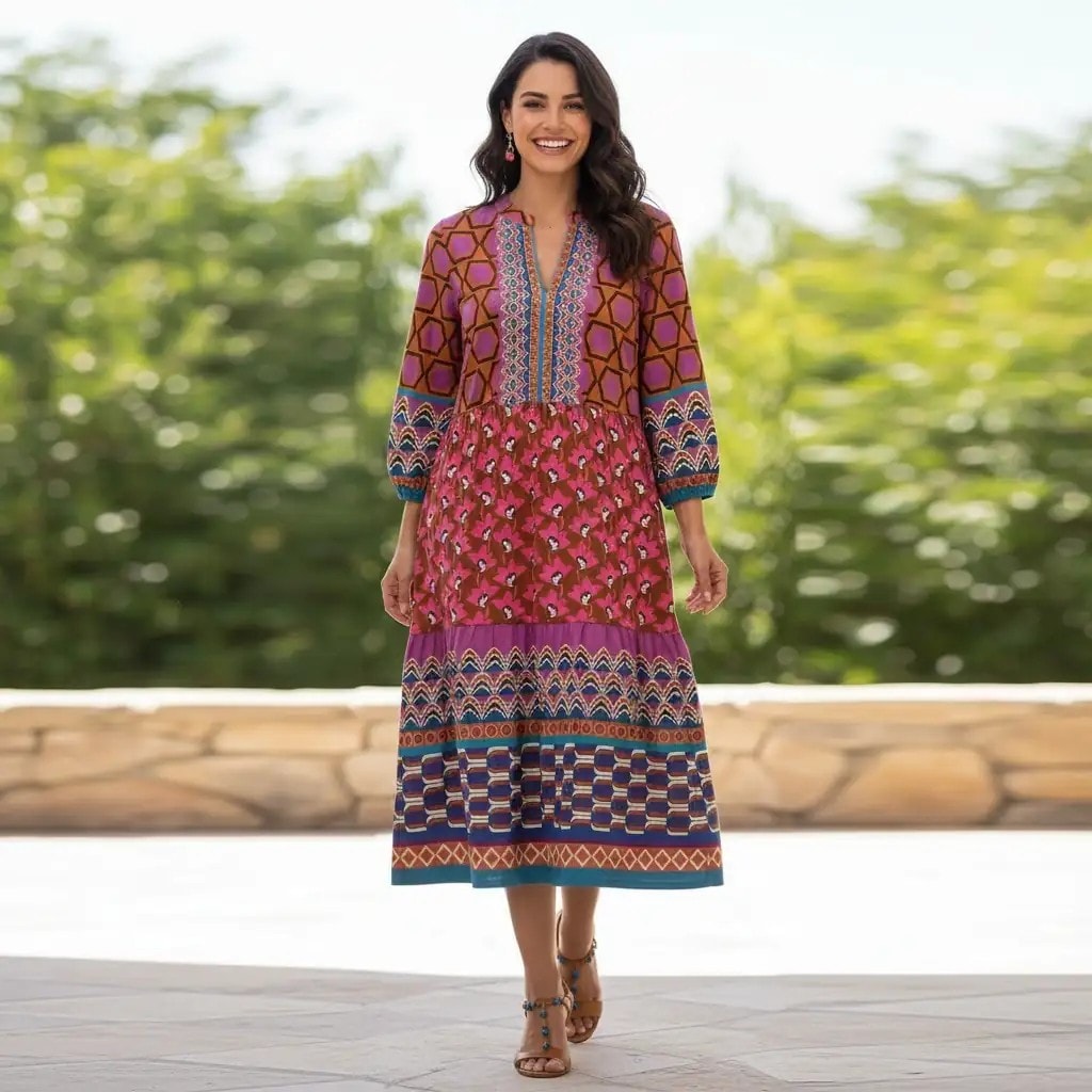 Fustan Femrash  Oui Dizajn Abstrakt Shumengjyresh Outlet Dress