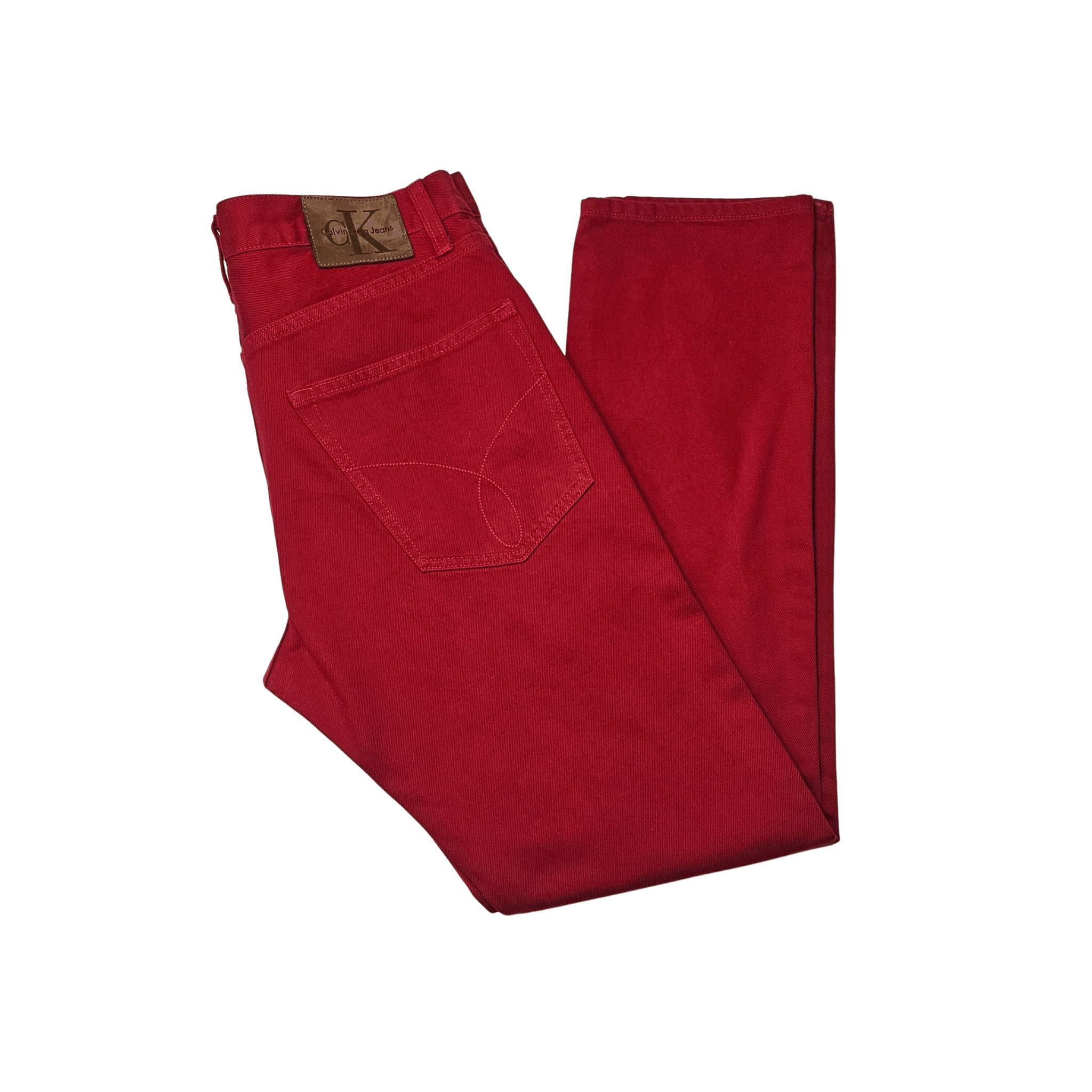 Pantallona Xhins Meshkujsh Calvin Klein Outlet Ngjyre te Kuqe Jeans