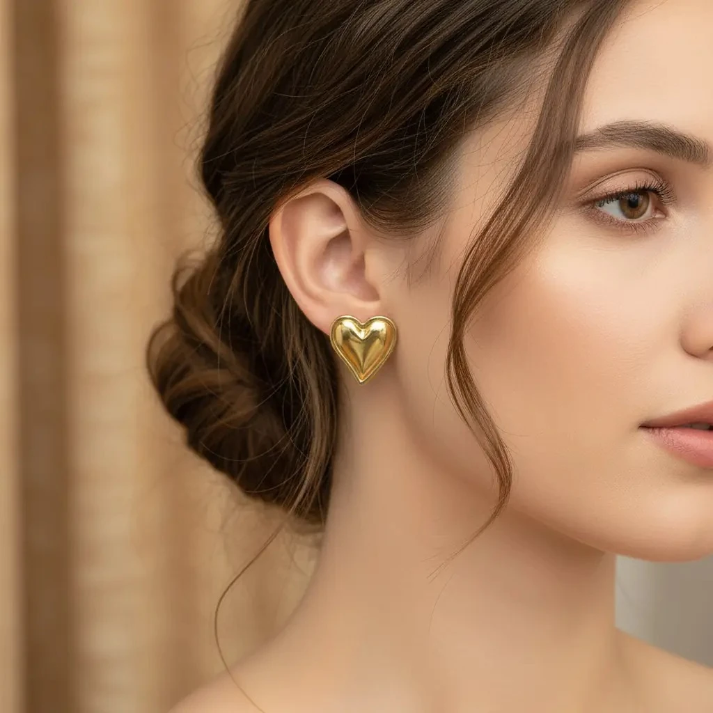 Vathe Femrash Çeliku Stainless Steels Ngjyre Gold Women Earrings