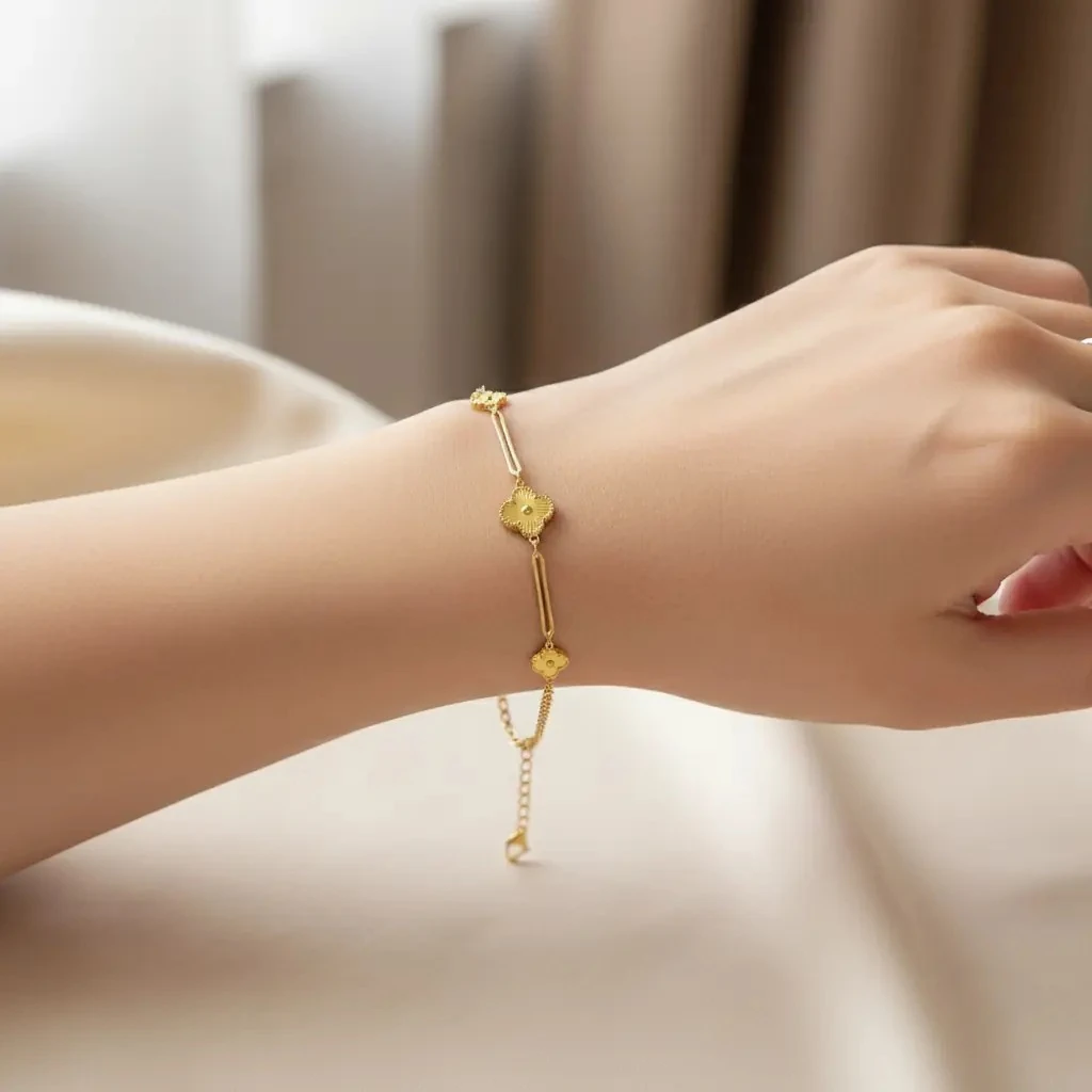 Byzylyk Femrash Çeliku Stainless Steel Ngjyre Gold Women Bracelet