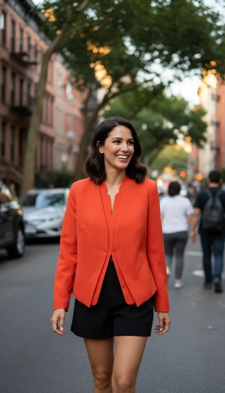 Xhakete Klasike Femrash Ngjyre Portokalli Outlet/Classic Jacket