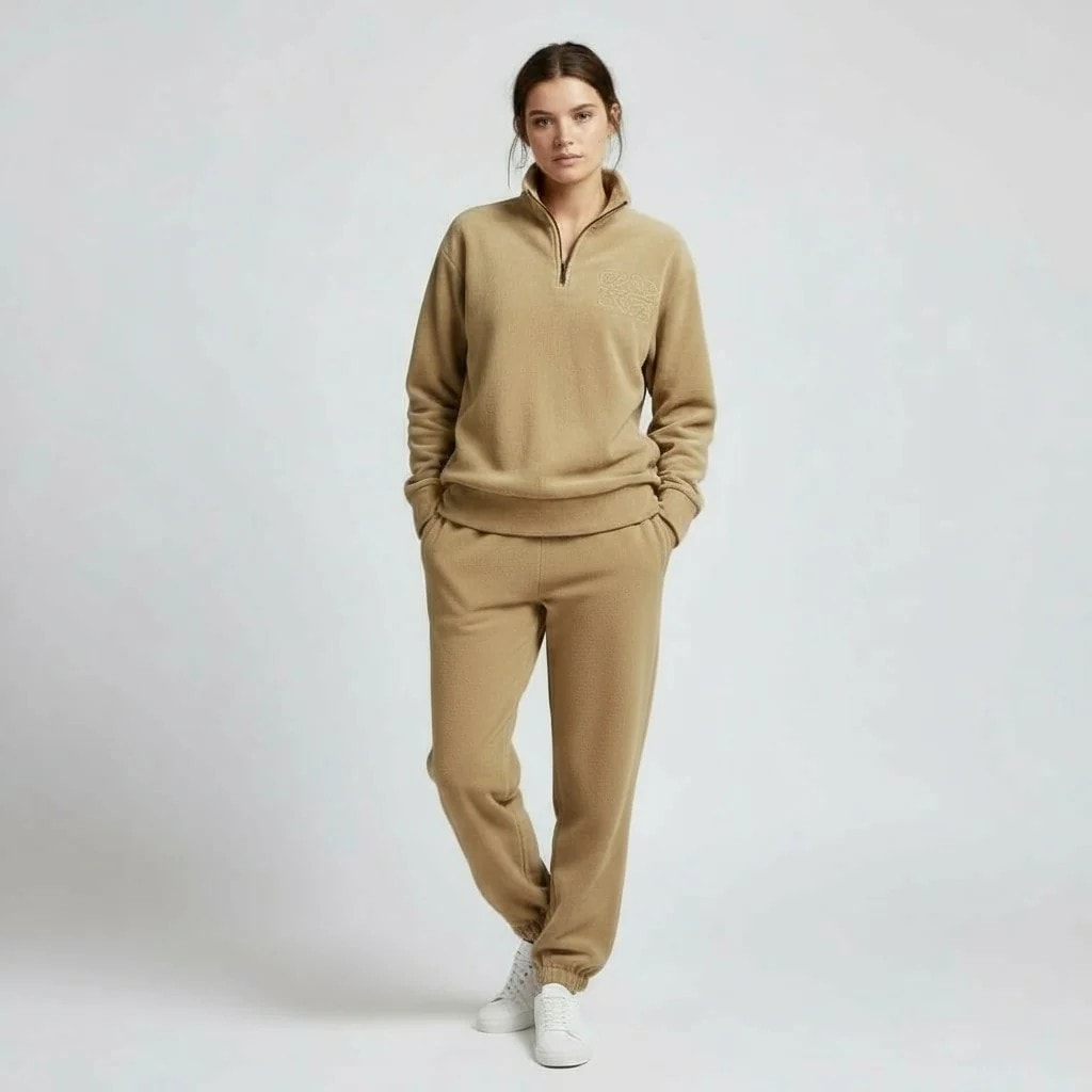 Kostum Polar Femrash Outlet Womens Winter Fleece Set  - Bezhë