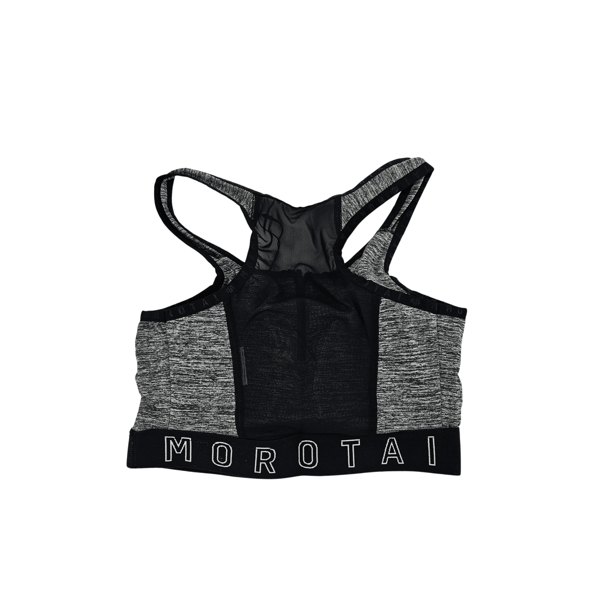 Fitness Crop Top Morotai Ngjyre Gri e Erret me te Zeze Outlet