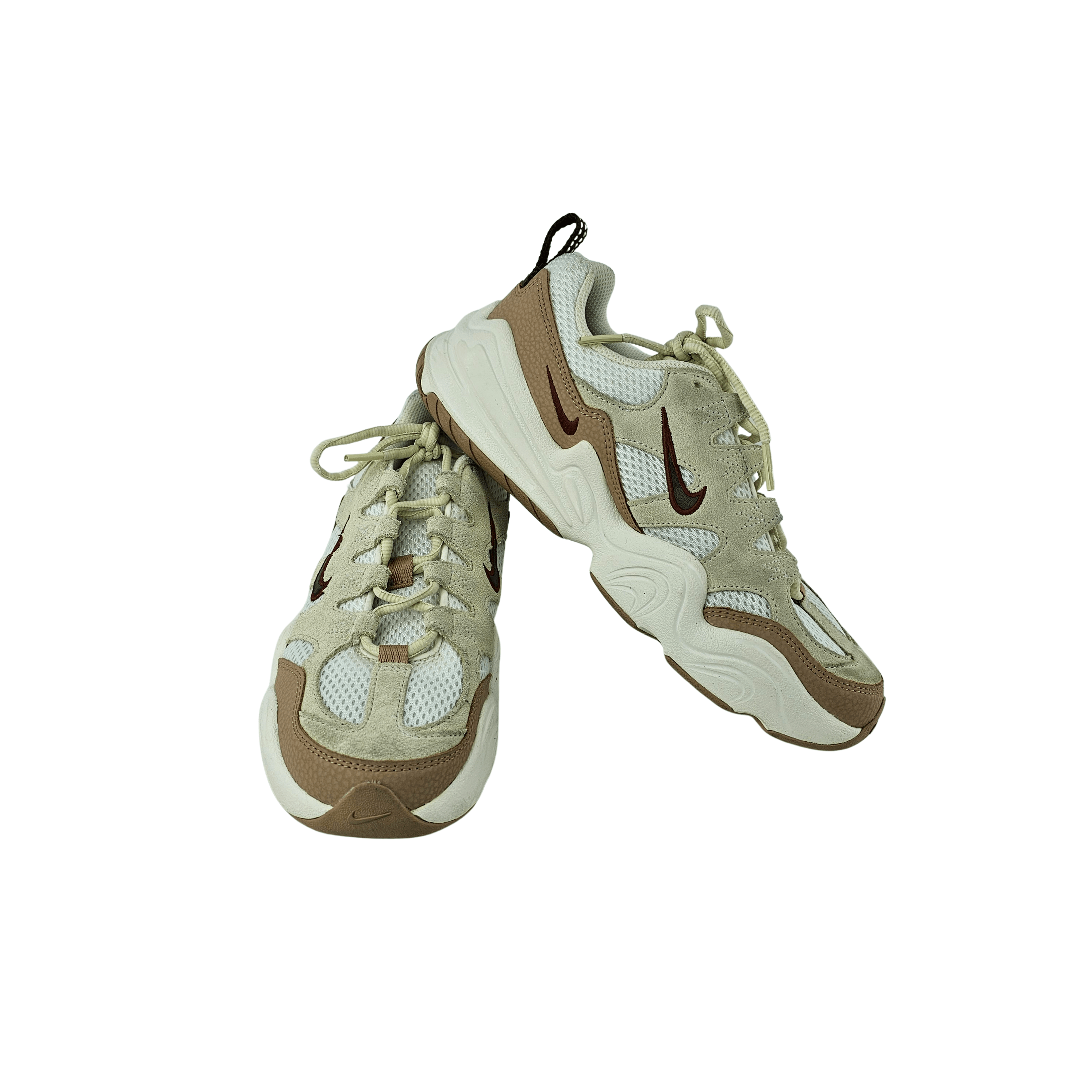 Atlete Femrash Ngjyre Bezhe e Hapur me Dizajn te Bardhe dhe Vishnje S.Hand Womens Shoes
