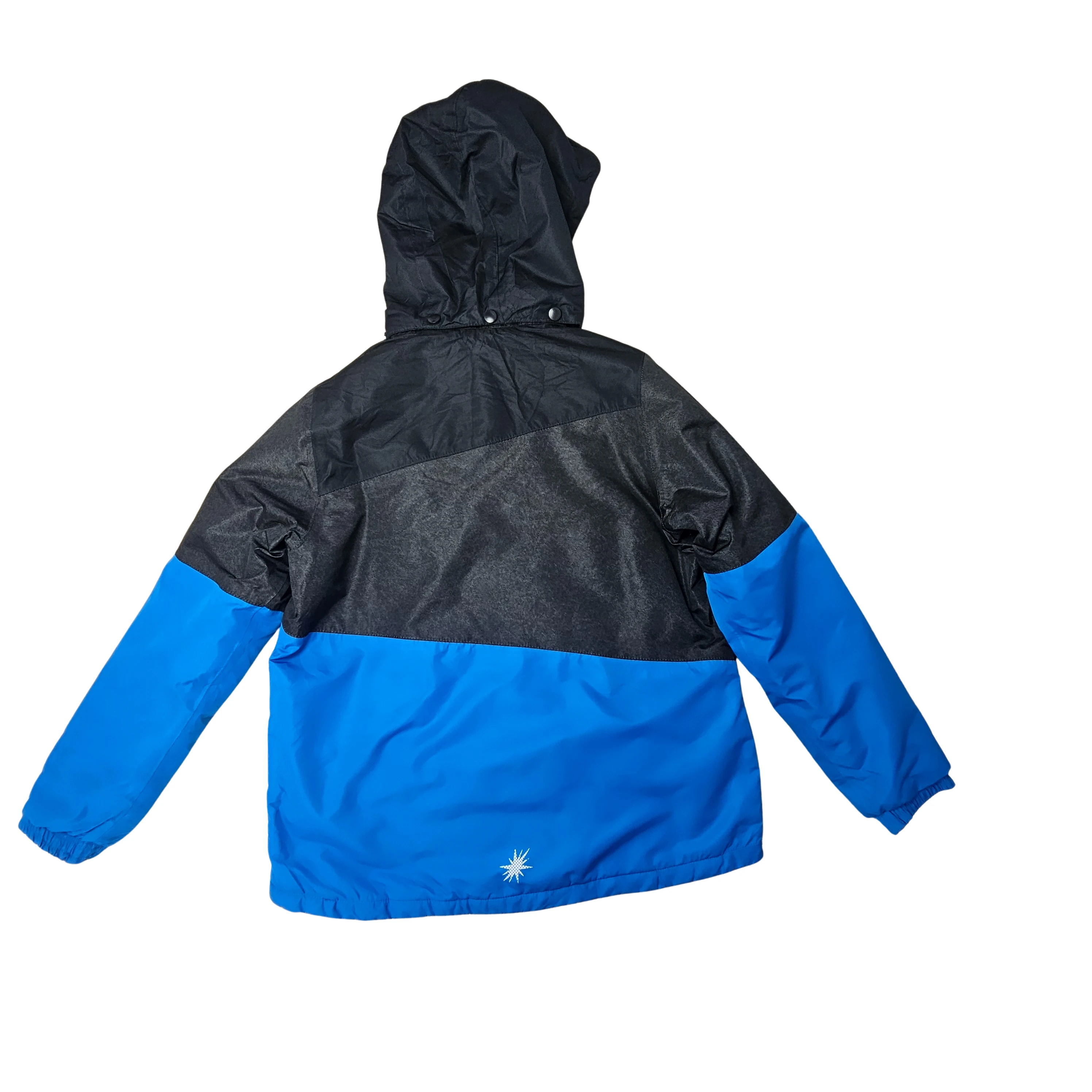 Xhup Bore Unisex Ngjyre i Zi me Dizajn Blu S.Hand Snow Jacket