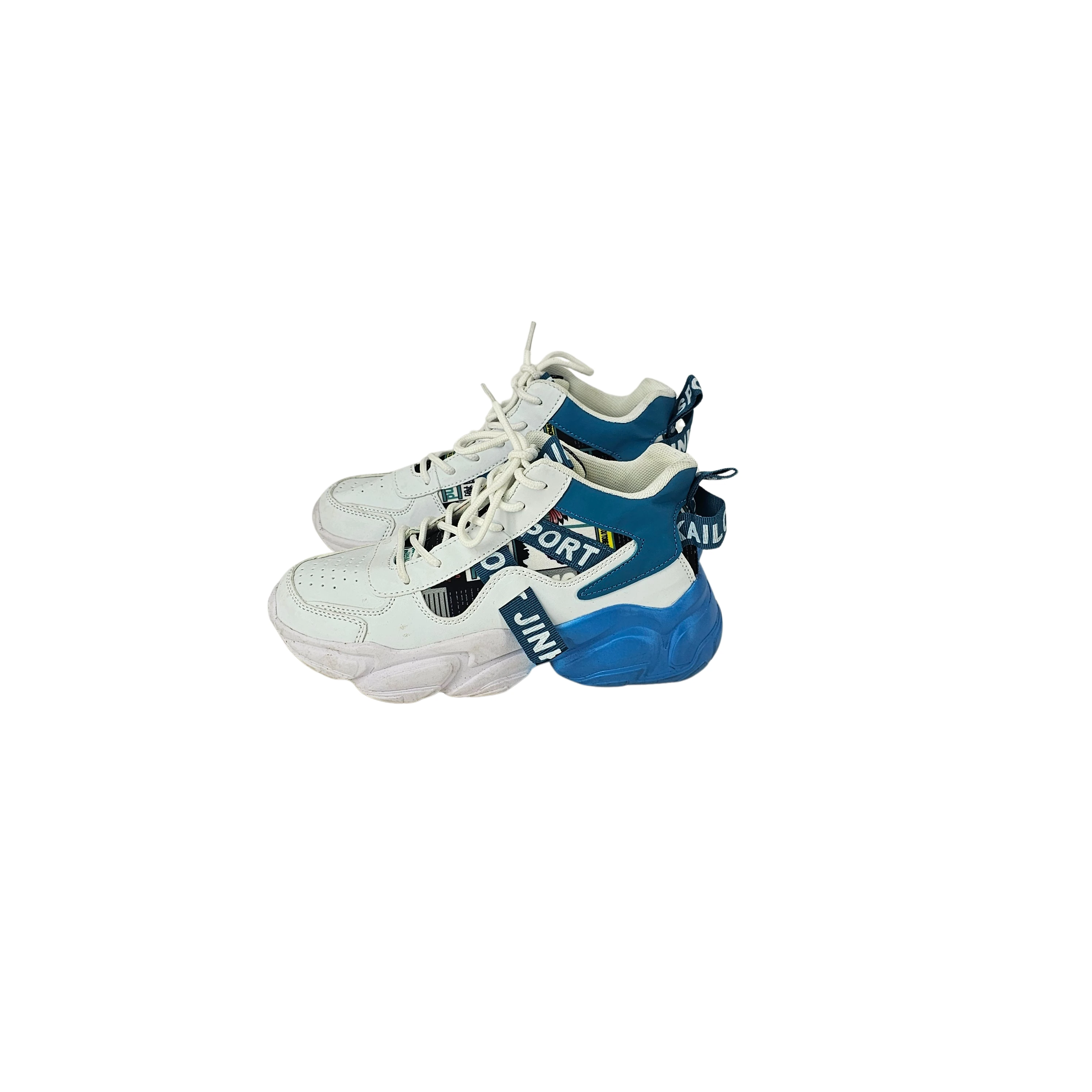 Atlete Femijesh Ngjyre te Bardha me Dizajn Blu S.Hand Children's Shoes