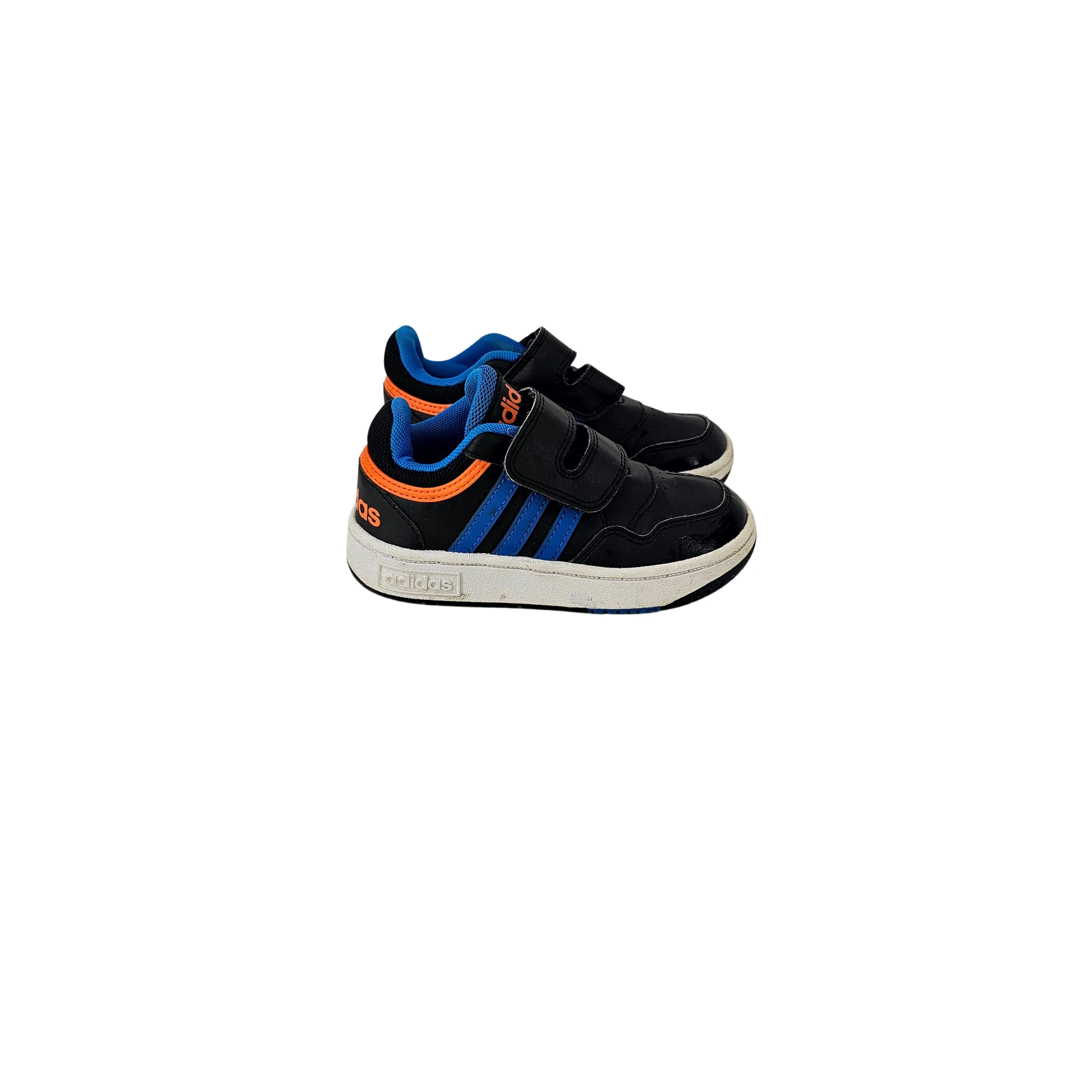 Atlete Femijesh Adidas Ngjyre te Zeza me Dizajn te Bardhe Blu dhe Portokalli S.Hand Children's Shoes