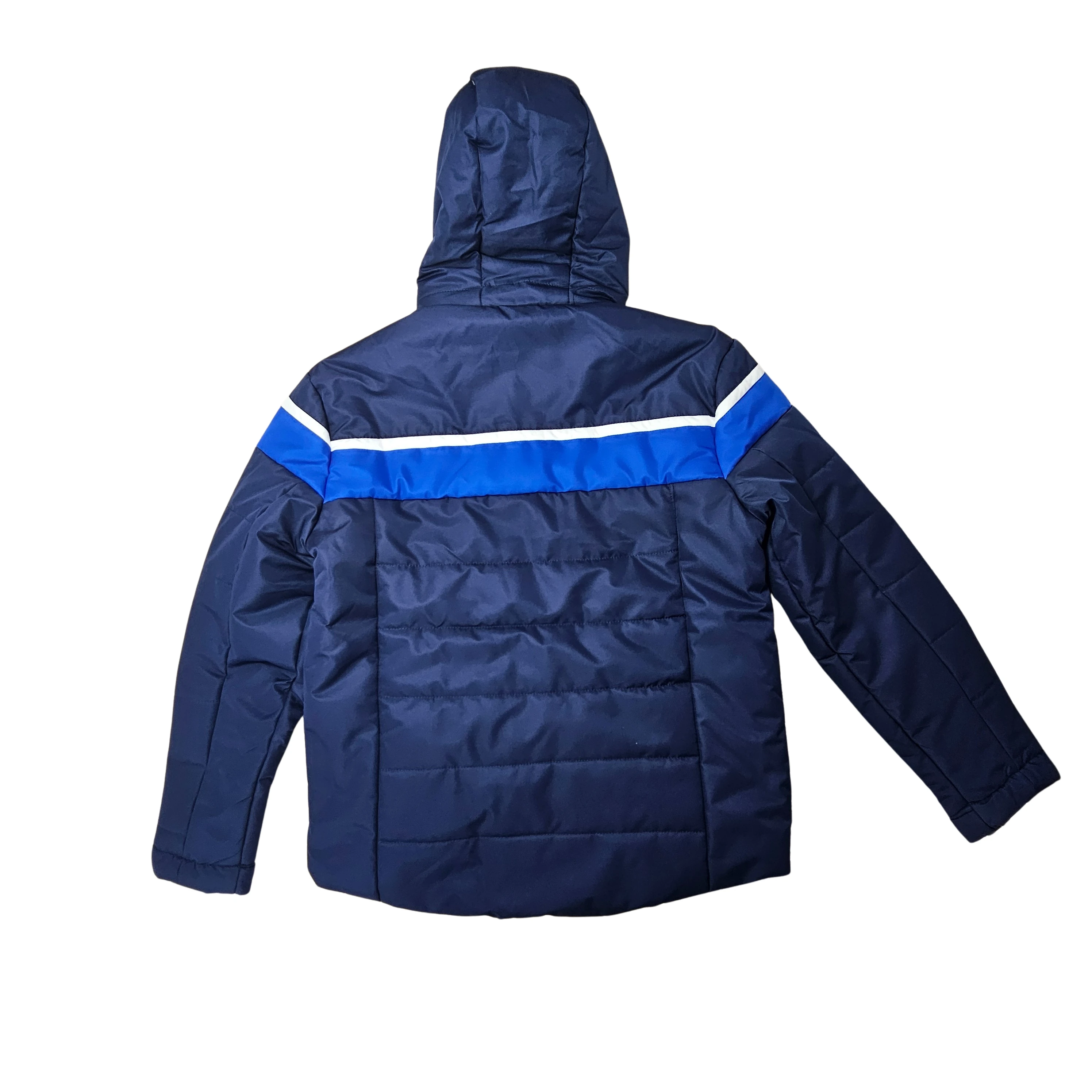 Xhup Bore Meshkujsh Ngjyre Blu i Erret me Dizajn Blu dhe te Bardhe S.Hand Men's Snow Jacket