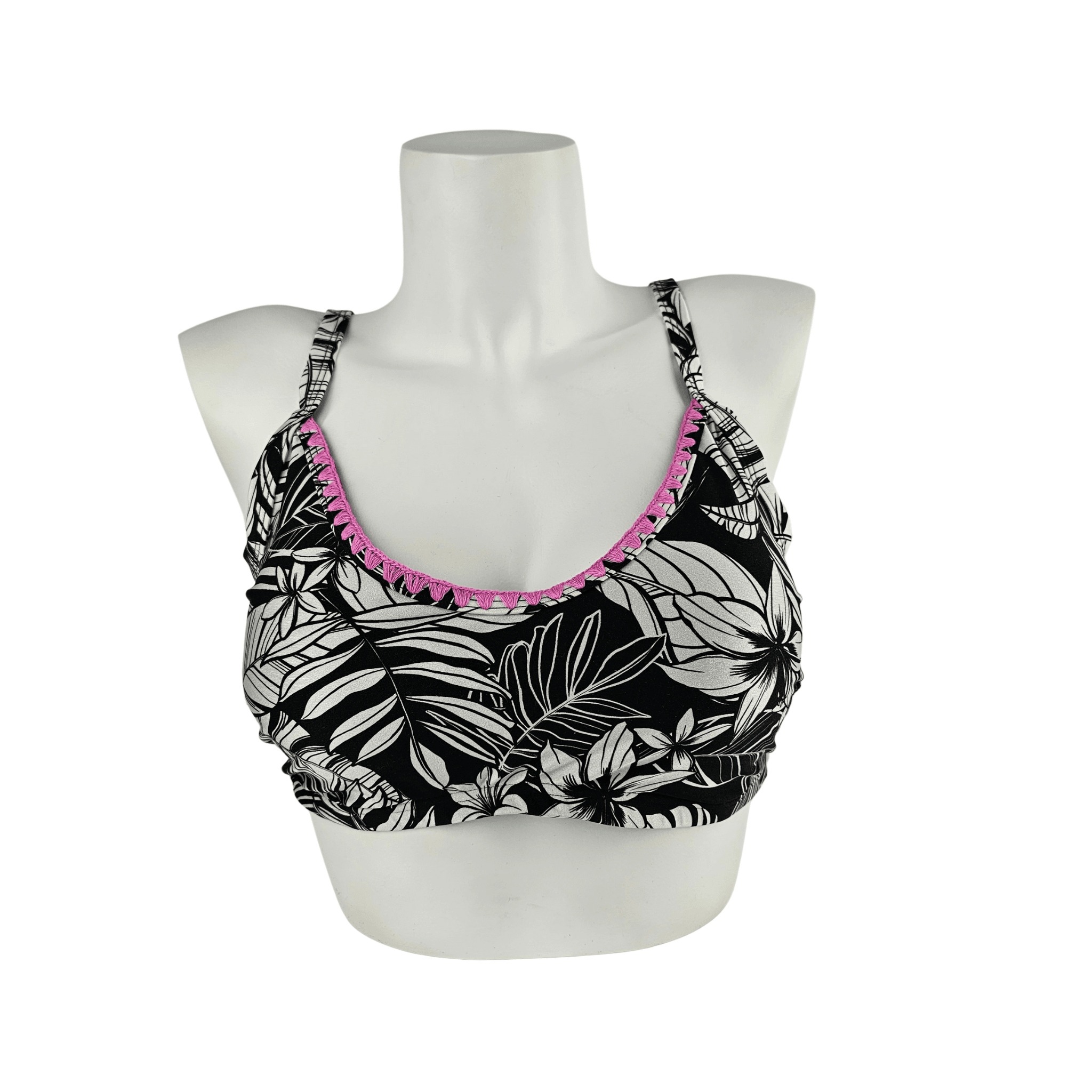 Rroba Banjo Recipeta New Look Ngjyre te Zeza me Dizajn te Bardhe Outlet/Beach Swimwear