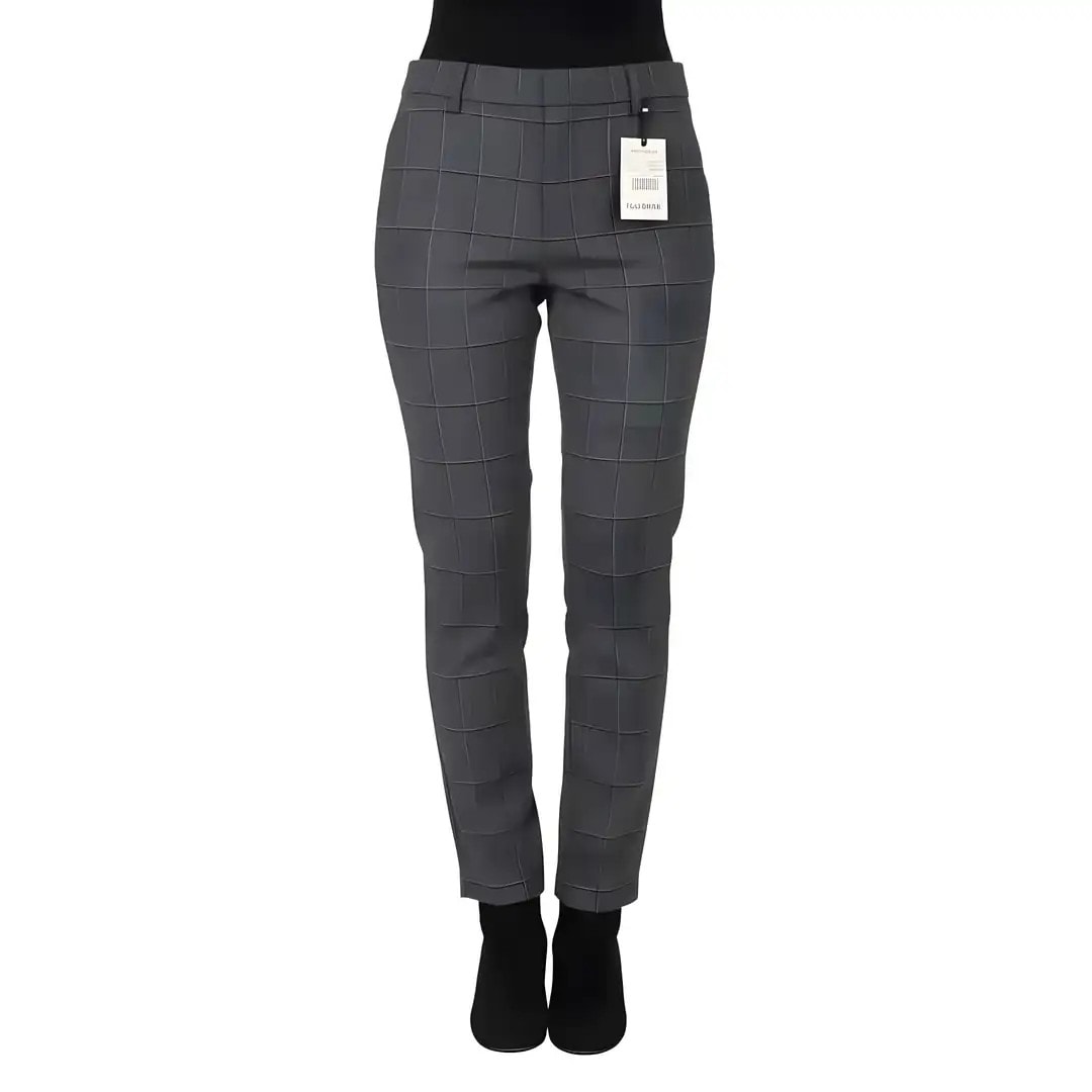 Pantallona Klasike Femrash Pull&Bear Ngjyre Gri te Erreta me Kuadrate Outlet Women Classic Pants