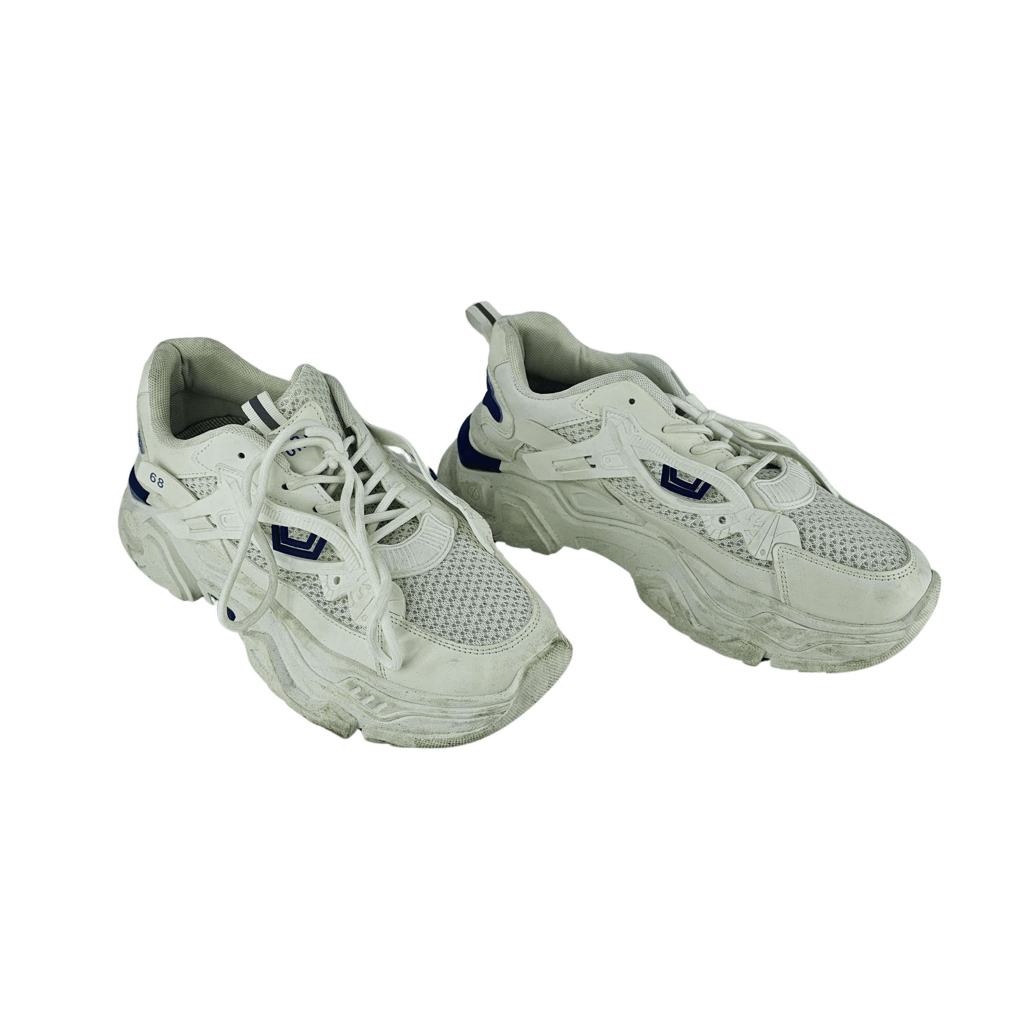 Atlete Meshkujsh Ngjyre te Bardha me Dizajn Blu S.Hand/Trainers