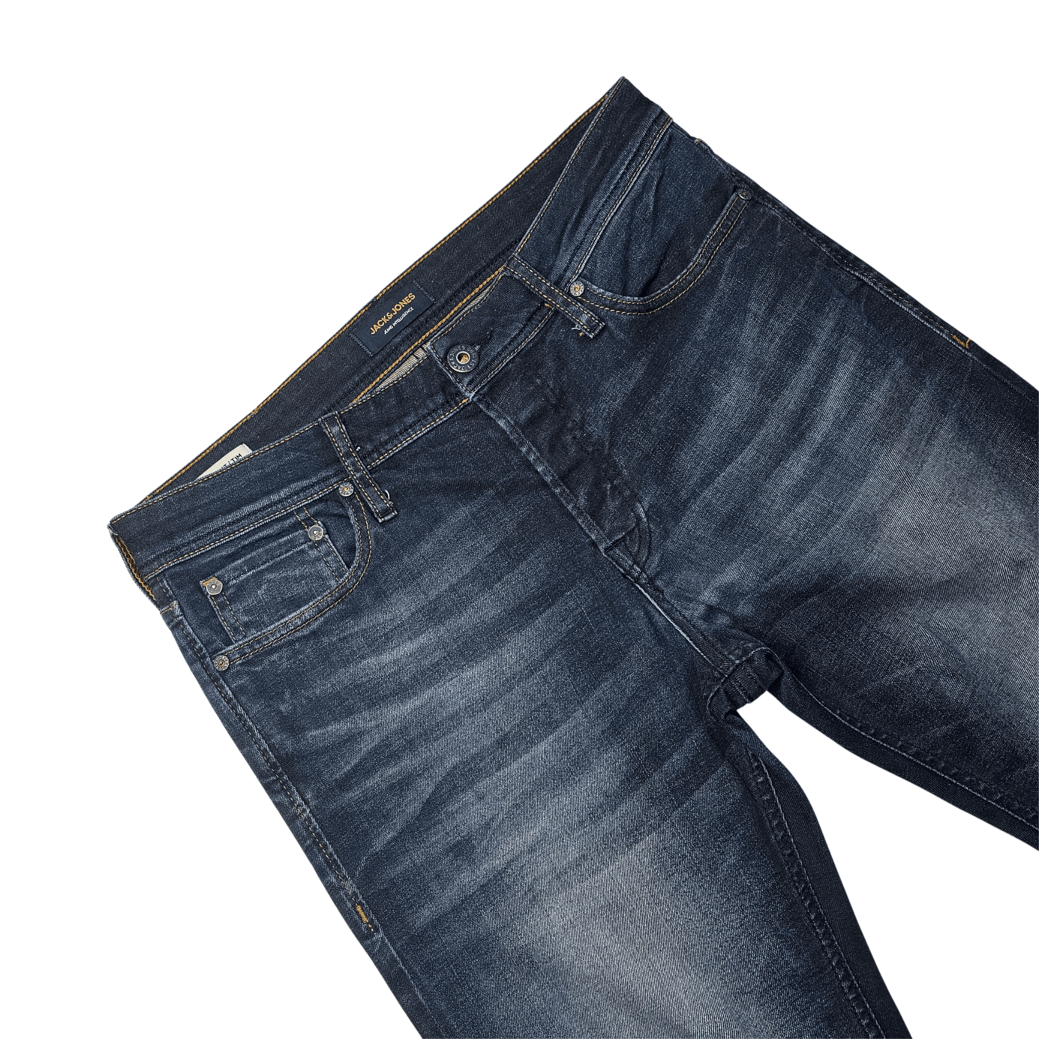 Pantallona Xhins Meshkujsh Jack&Jones Ngjyre Blu te Erreta S.Hand Jeans