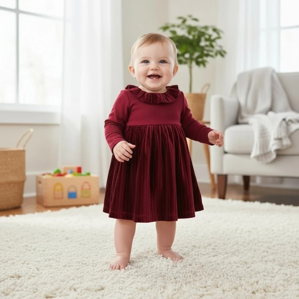 Fustan Femijesh Ngjyre Vishnje S.Hand