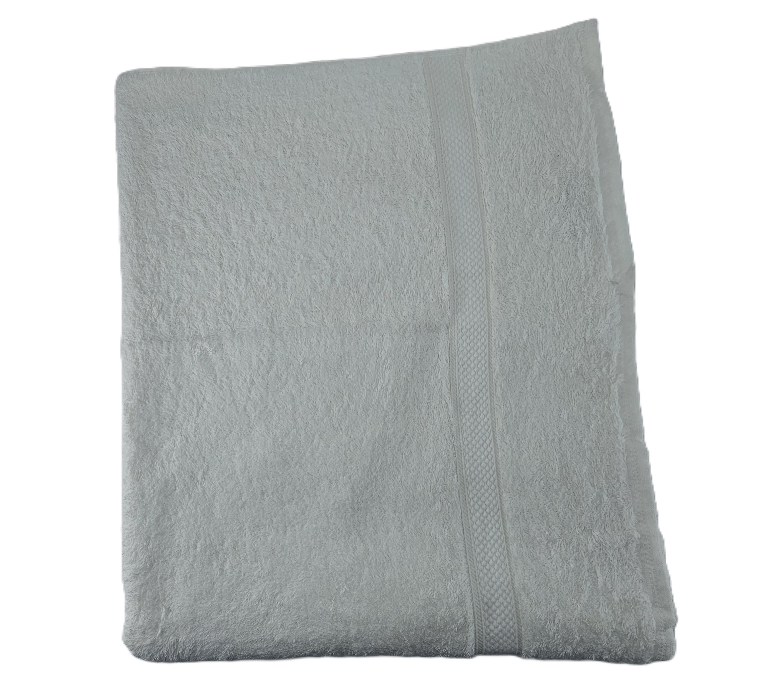 Peshqir Banje Trupi I Bardhe Dizajn Me Fashe 1 Cope 100x170 cm 980 gr