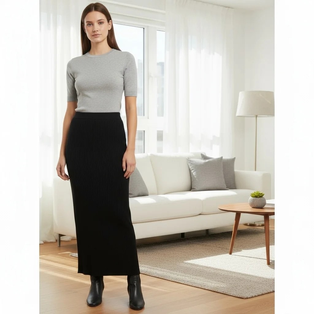 Fund Femrash Bershka Ngjyre i Zi S.Hand Womens Skirt