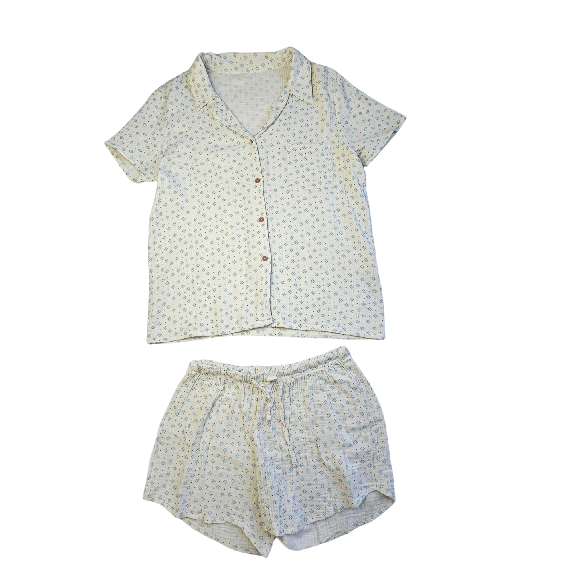 Veshje Gjumi Kostum Ngjyre i Bardhe me Dizajn Mente S.Hand/Sleeping Clothes
