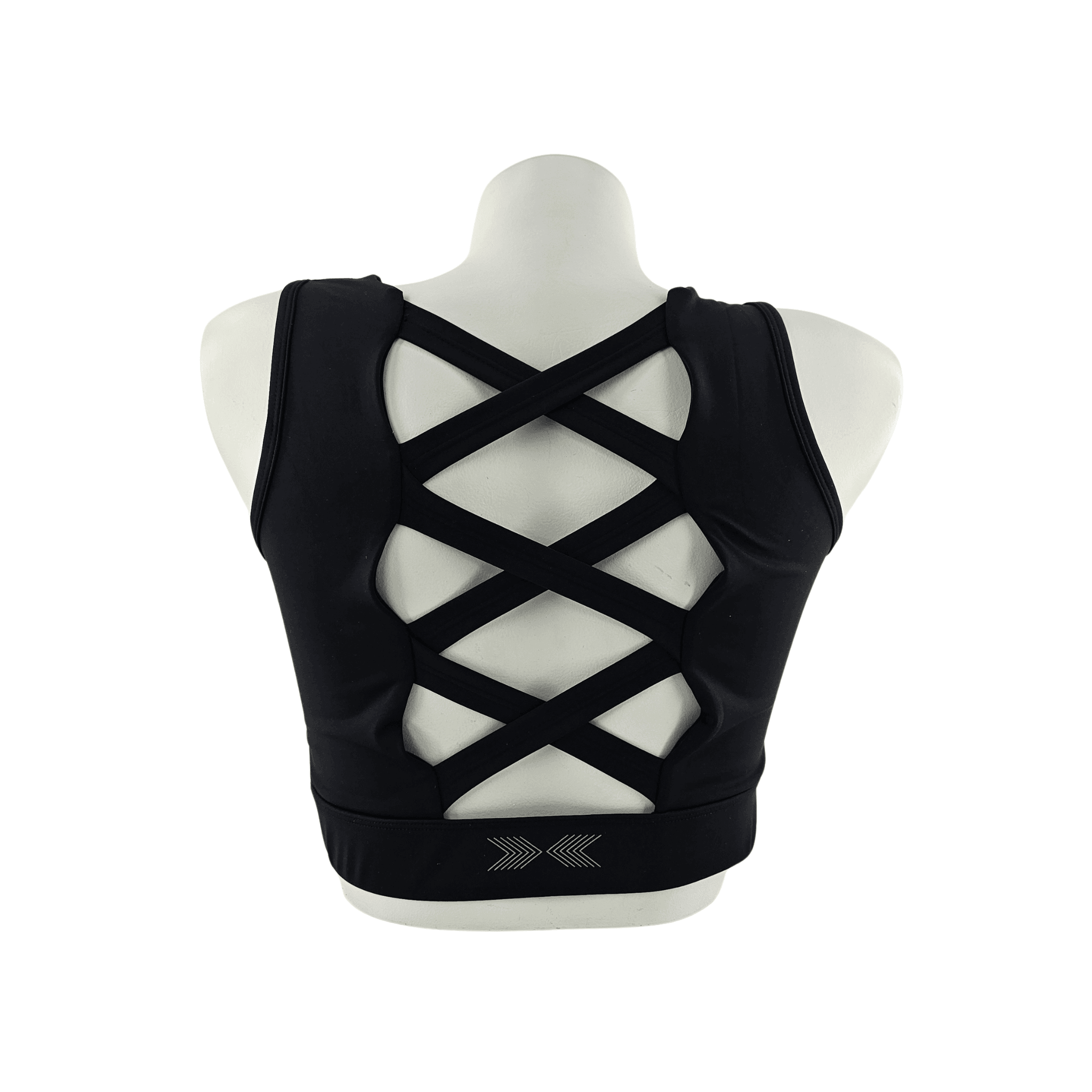 Fitness Crop Top Ngjyre i Zi Outlet