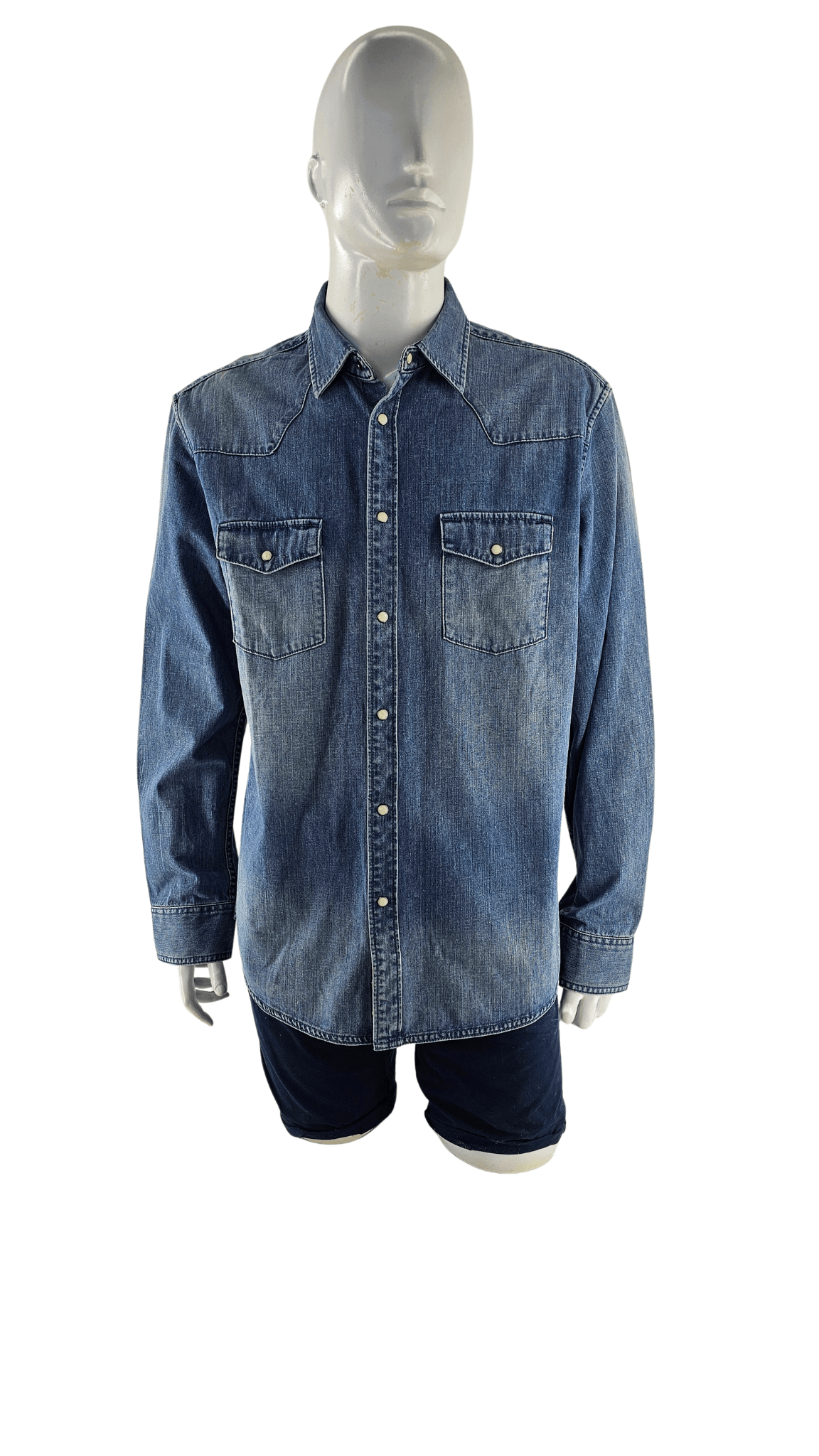 Kemishe Xhins Meshkujsh Esprit Ngjyre Blu S.Hand Shirt