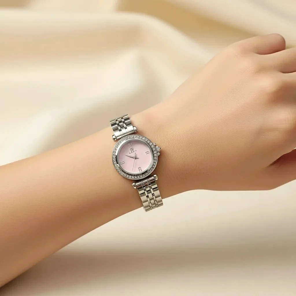 Ore Femrash Çeliku  M1 Ngjyre Silver Women Watch