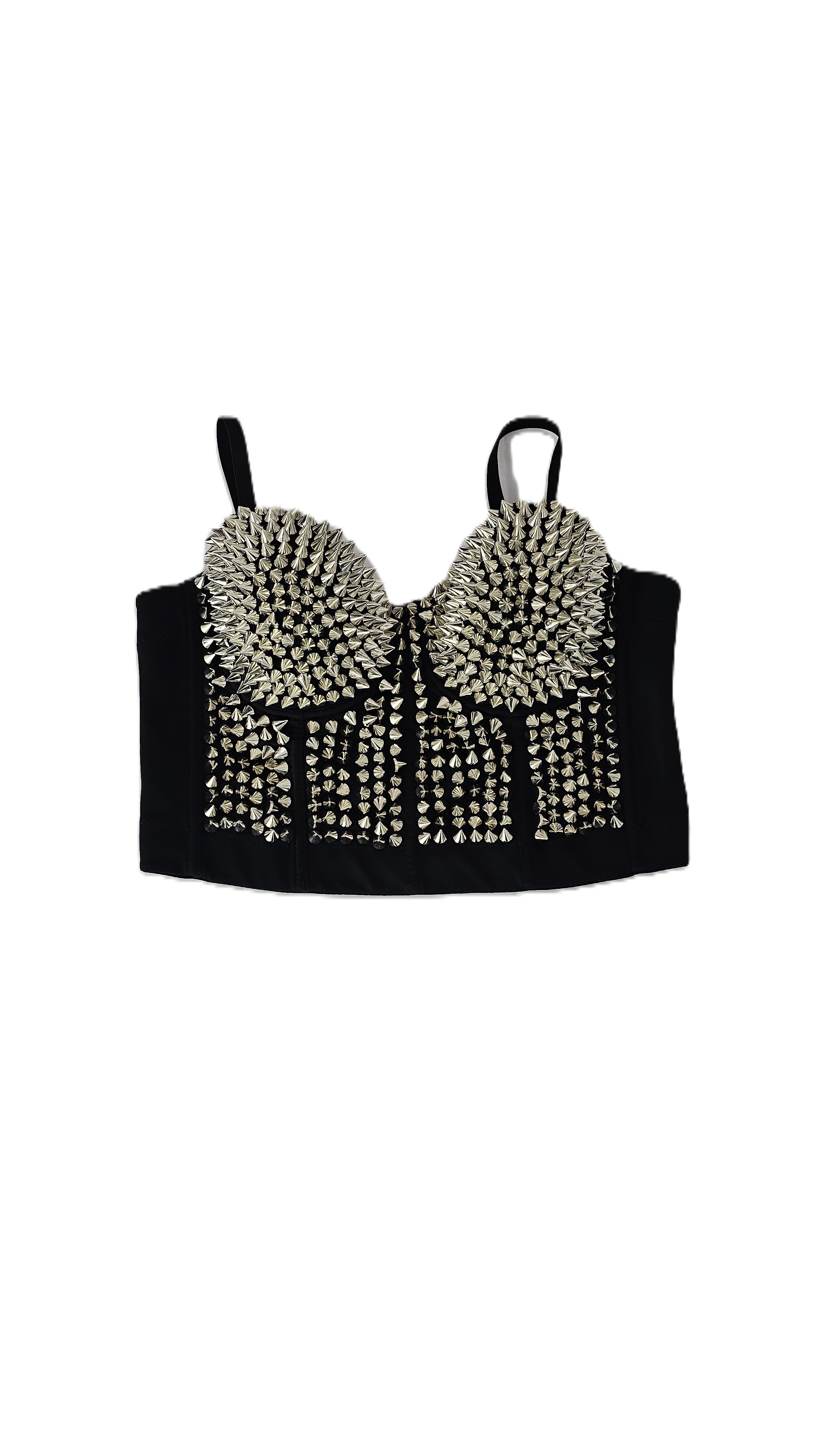 Crop Top Bust Silver Spiked Bra S.Hand