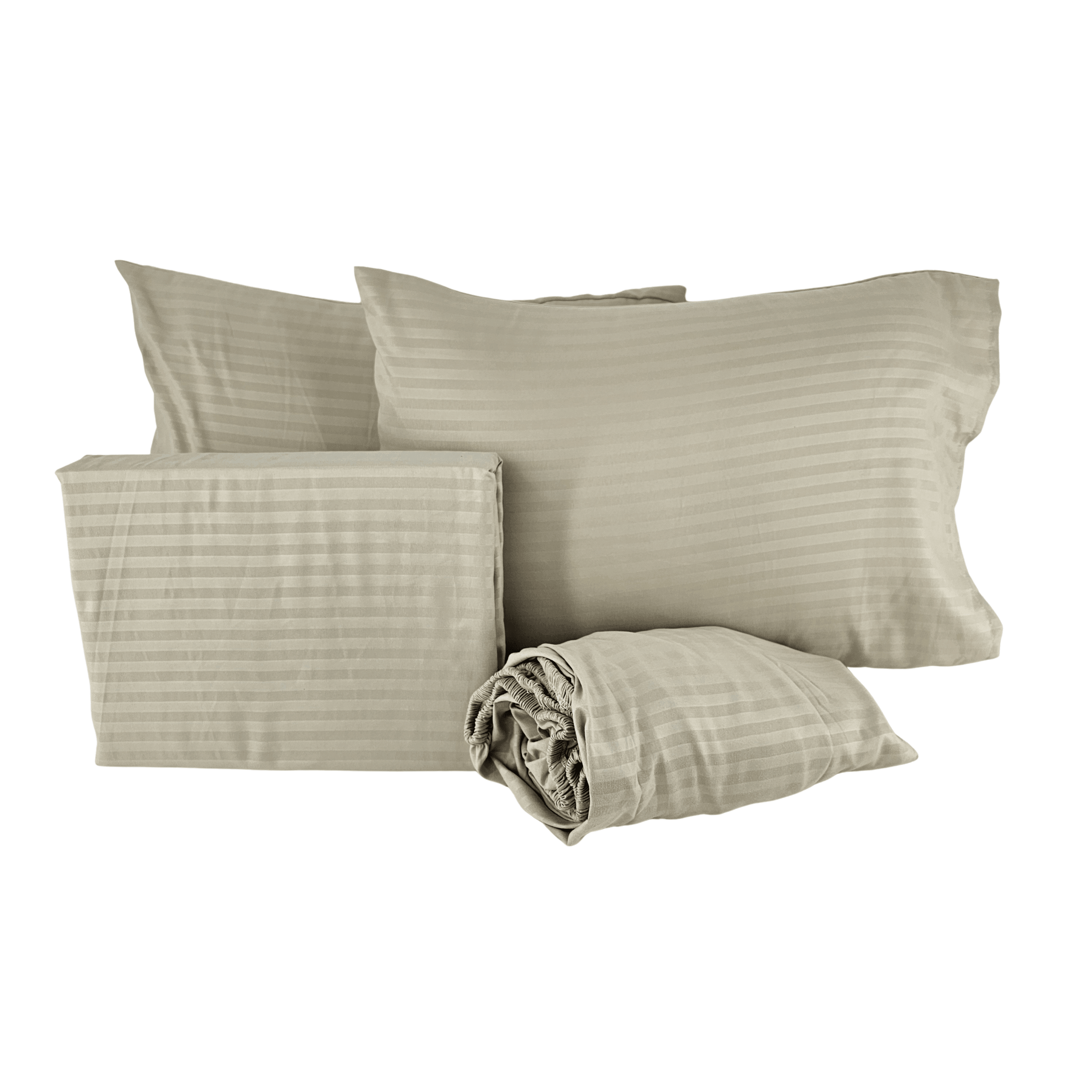 Set Caracafi Ngjyre Bezhe e Hapur me Vija Dopio 160x200cm Outlet Bed Sheet Set