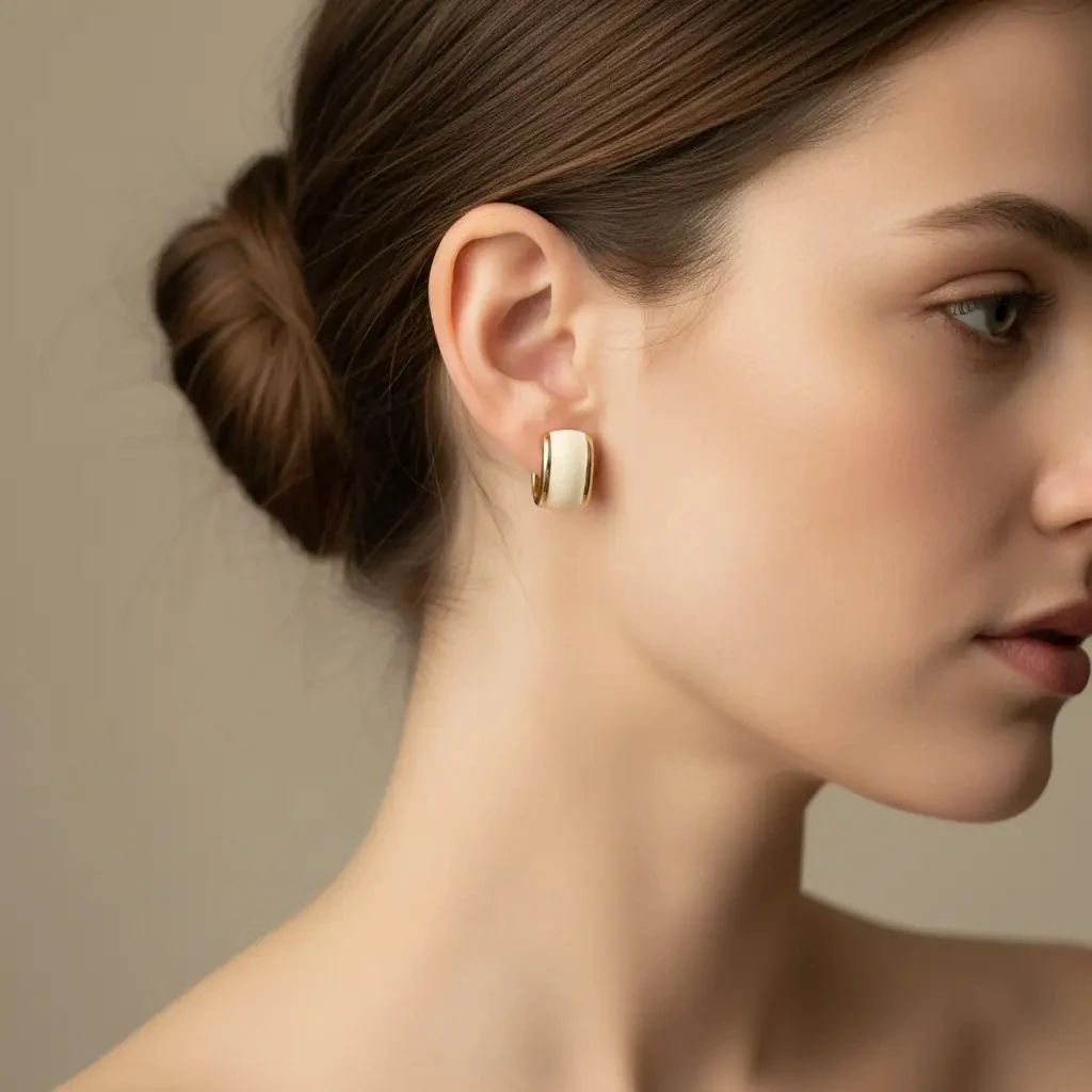 Vathe Femrash Çeliku M24 Stainless Steel Ngjyre Gold Women Earrings