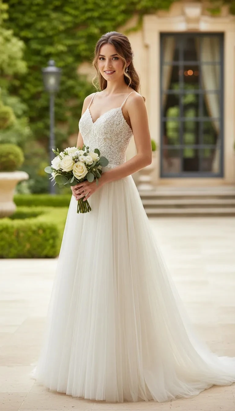 Fustan Nuserie Diane Legrand  Ngjyre Pana me Detaje Perlash dhe Teminash S.Hand Women Dress